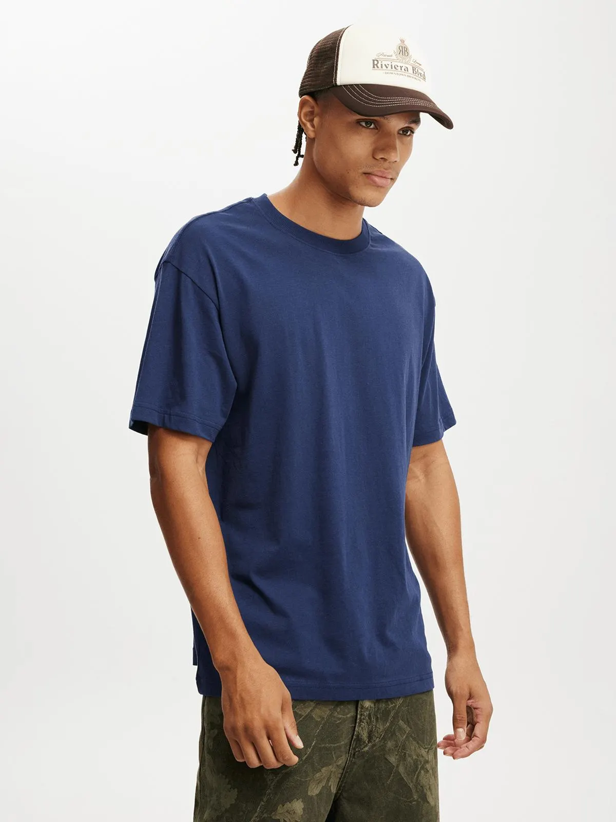 Men's Cotton On Navy Organic Loose Fit T-Shirt