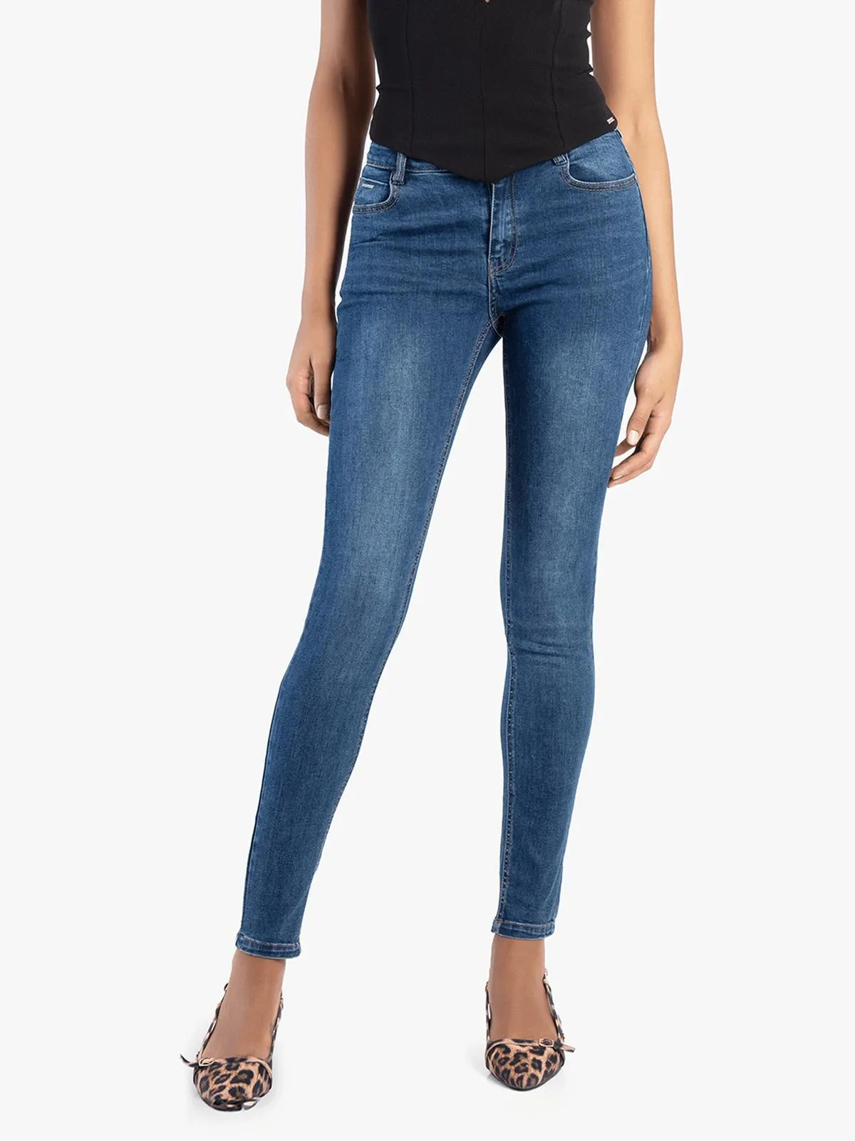 Women's Sissy Boy Blue Mid-Waist Skinny Jeans