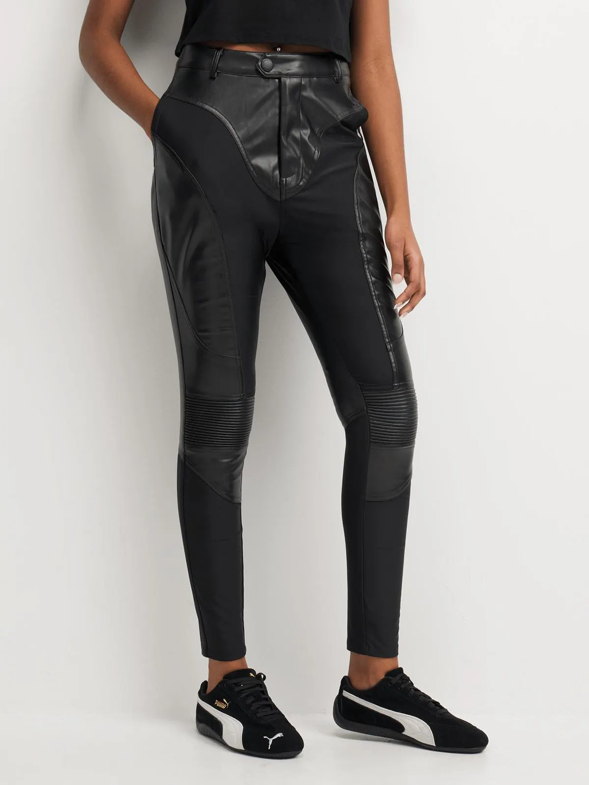 Redbat Women's Black Biker Pants