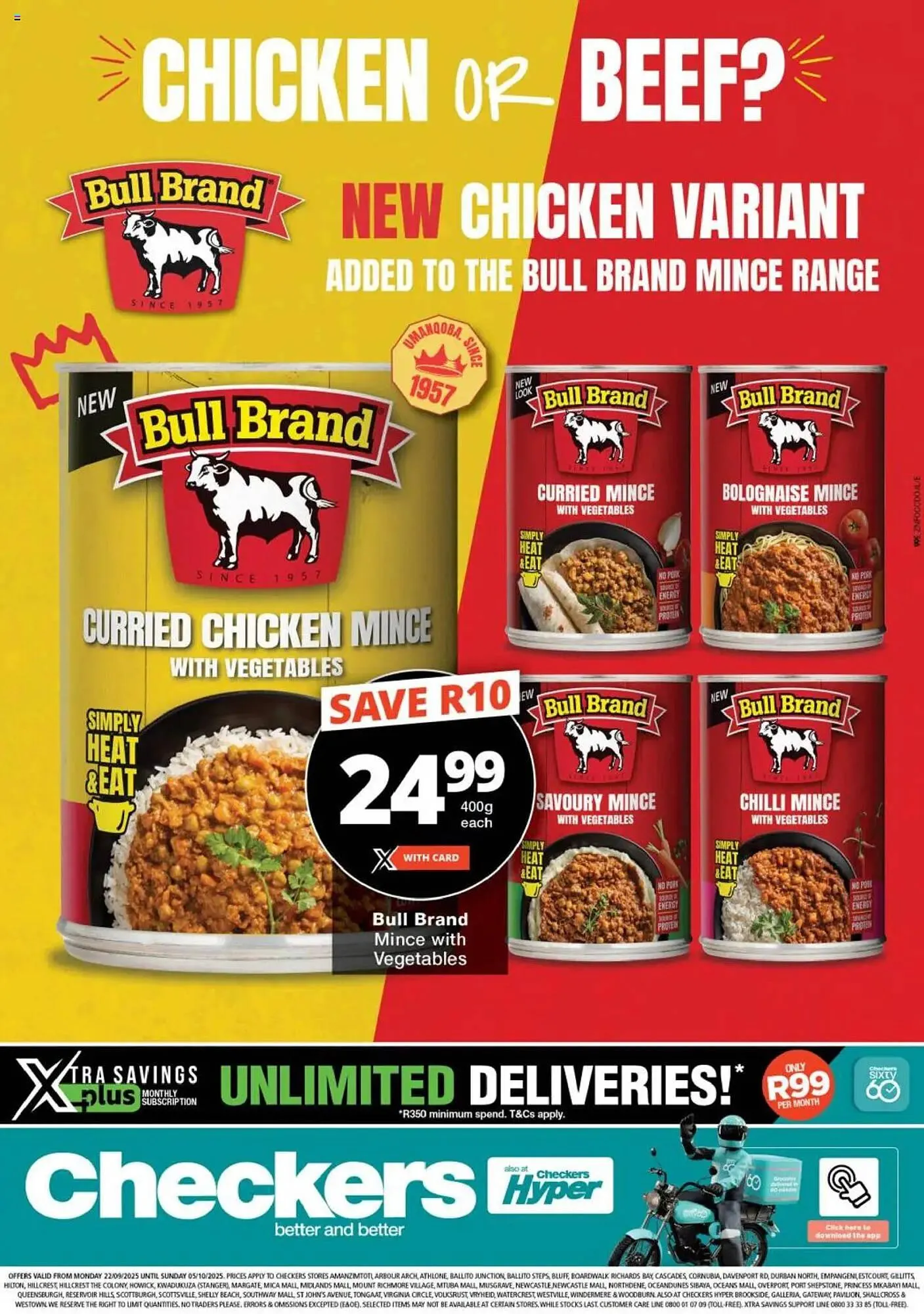 Checkers catalogue from 22 September to 5 October 2025 - Catalogue Page 1