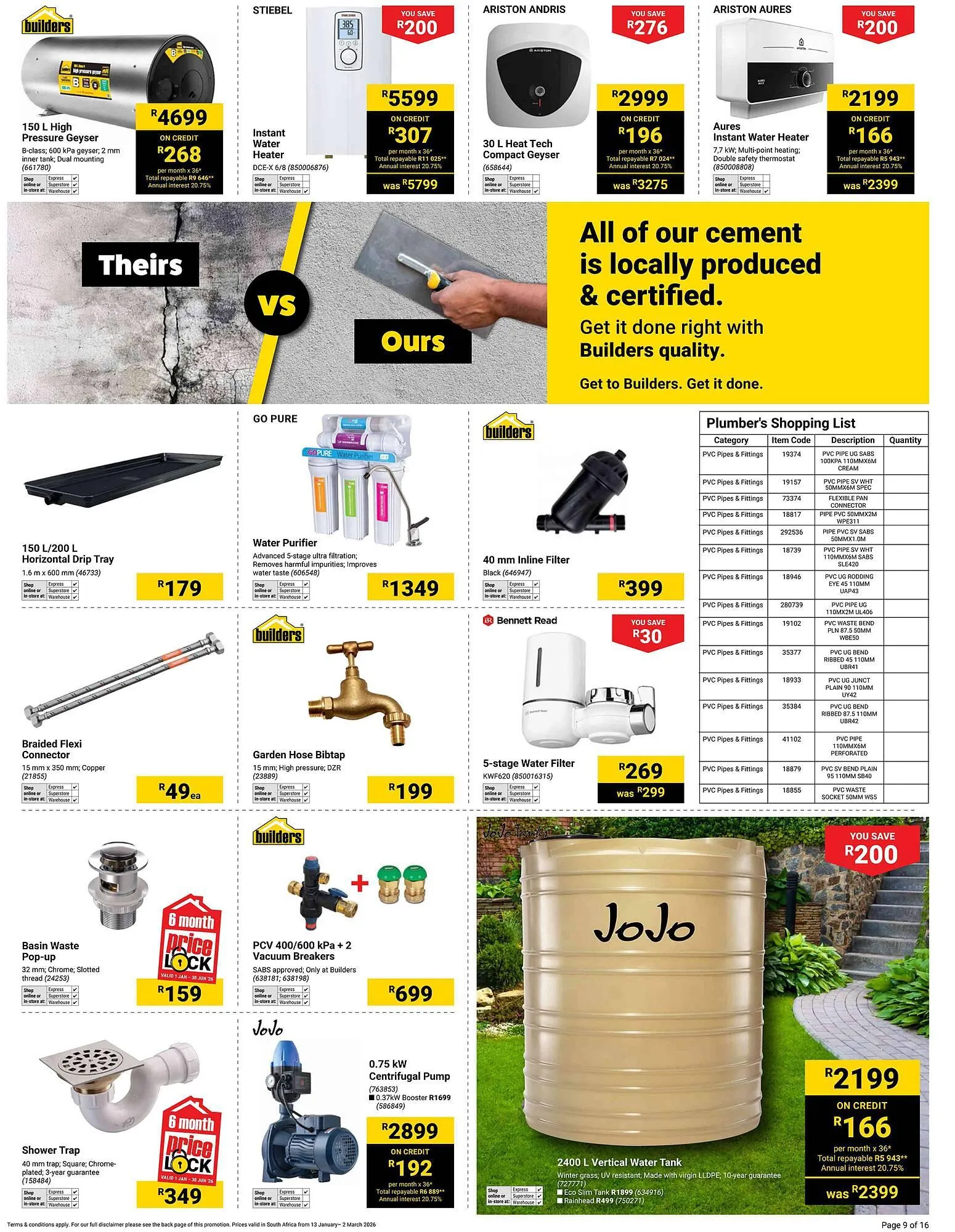 Builders Warehouse catalogue from 13 January to 2 March 2026 - Catalogue Page 9
