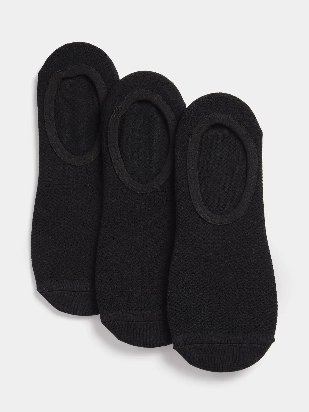 TS 3-Pack Invisible Black Mesh Socks