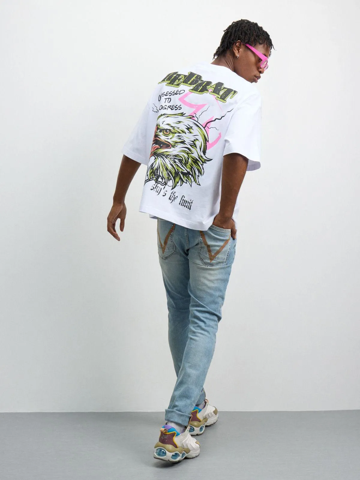 Redbat Men's Eagle Graphic White T-Shirt