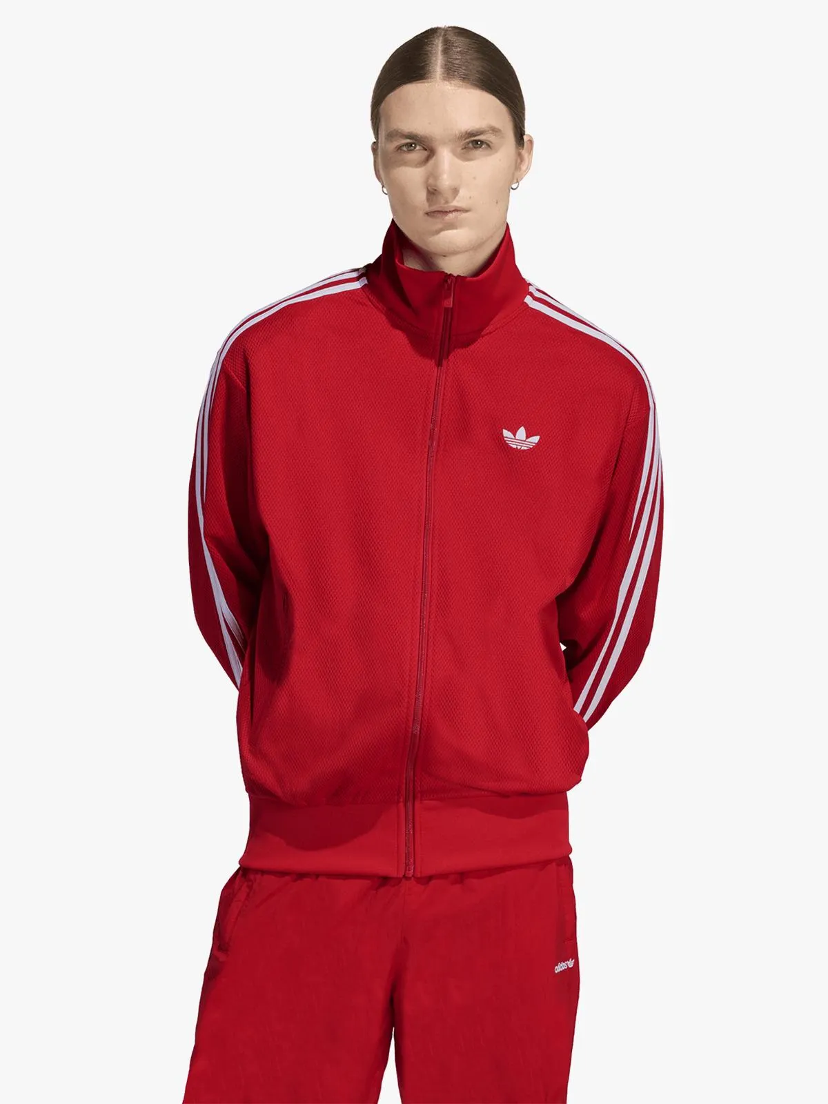 adidas Originals Men's Firebird Adicolor Mesh Red Tracktop