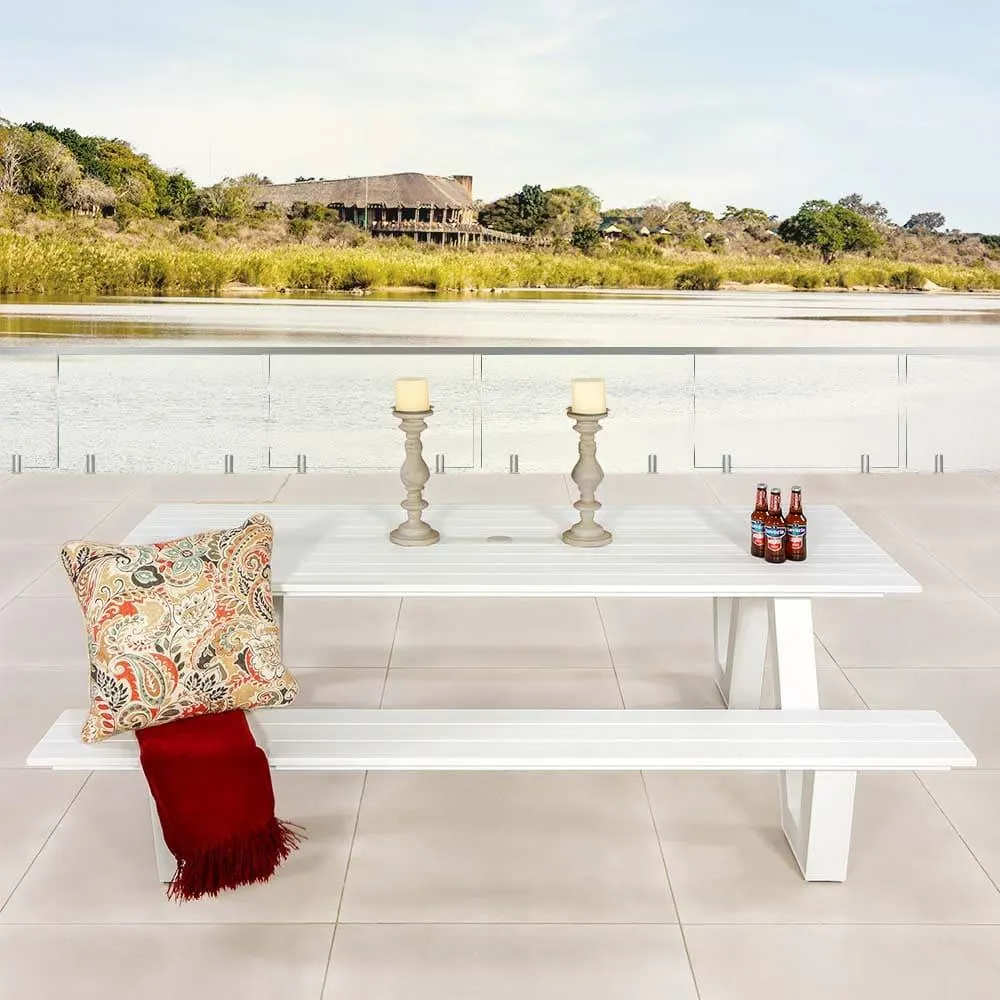 8-Seater Picnic Bench White