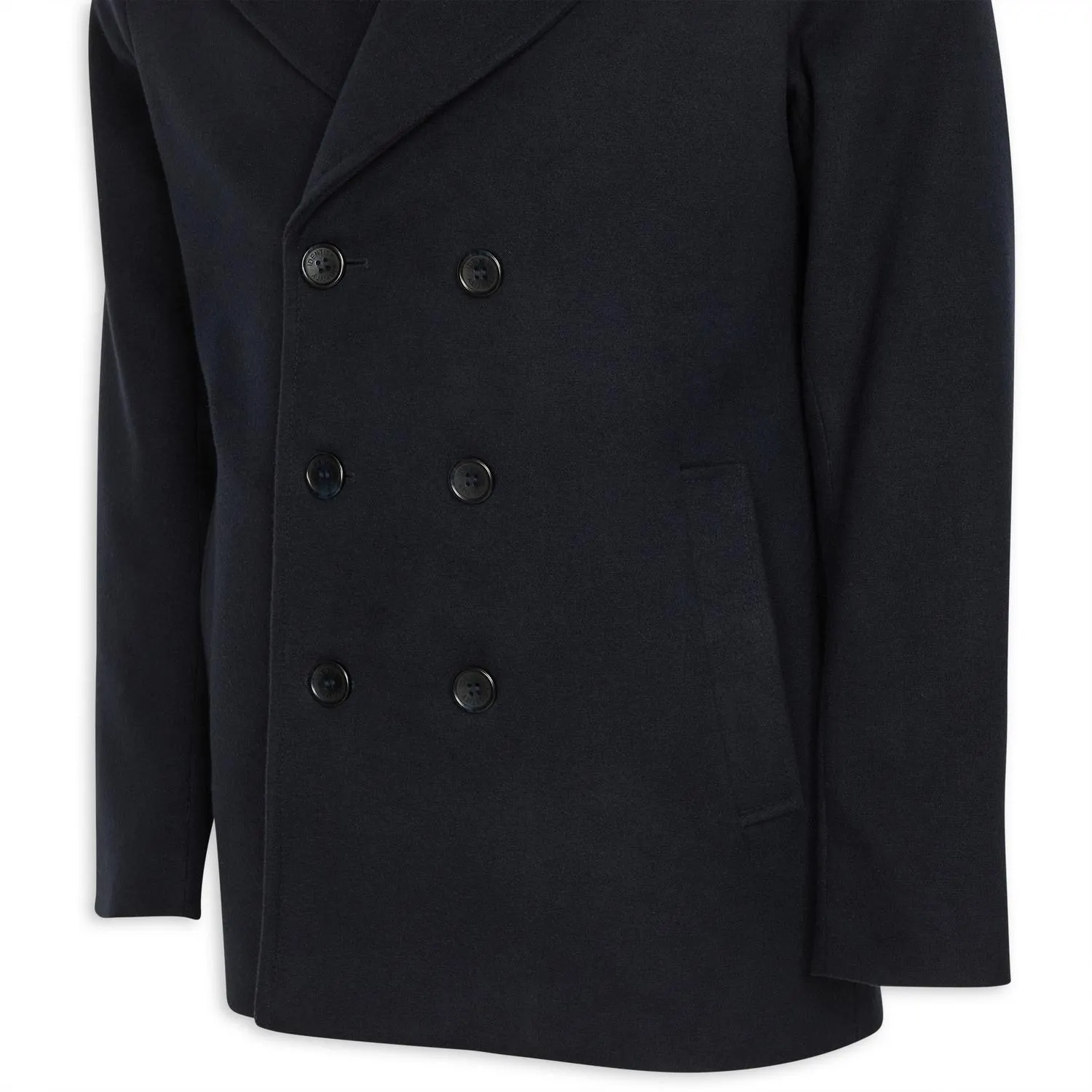 Navy Melton Coat