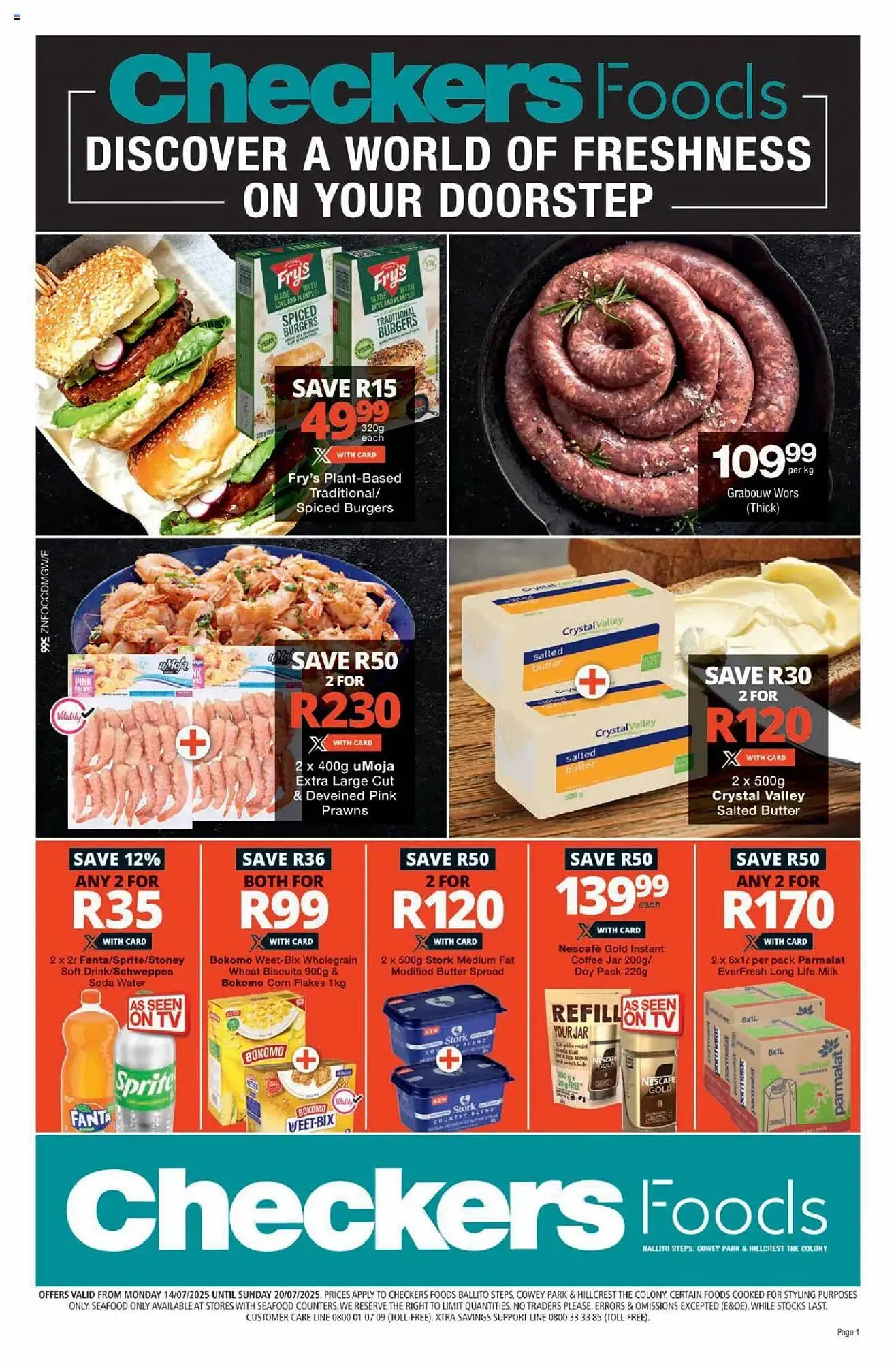 Checkers catalogue from 14 July to 20 July 2025 - Catalogue Page 1