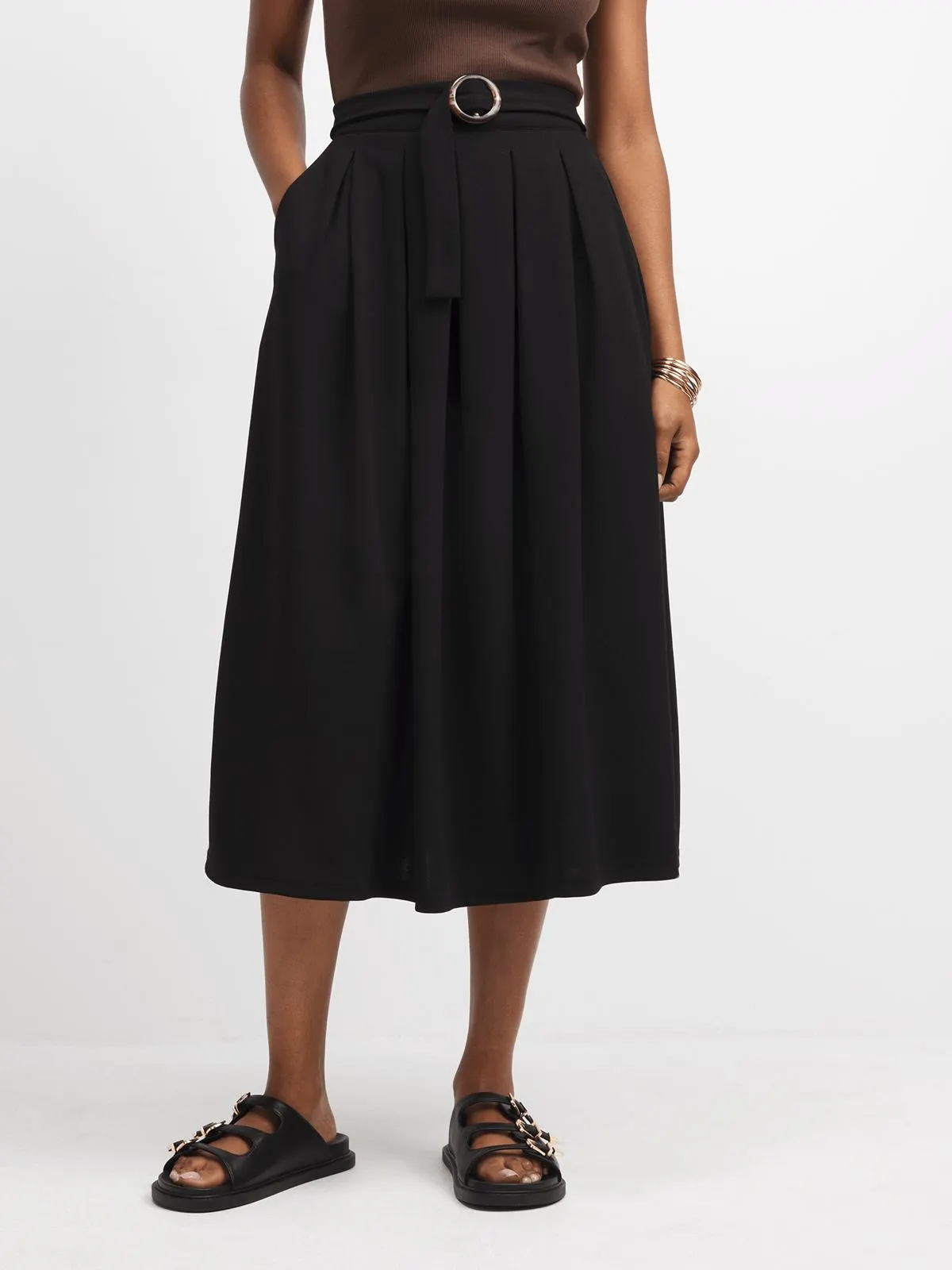 Jet Women's Black Pleated Skirt