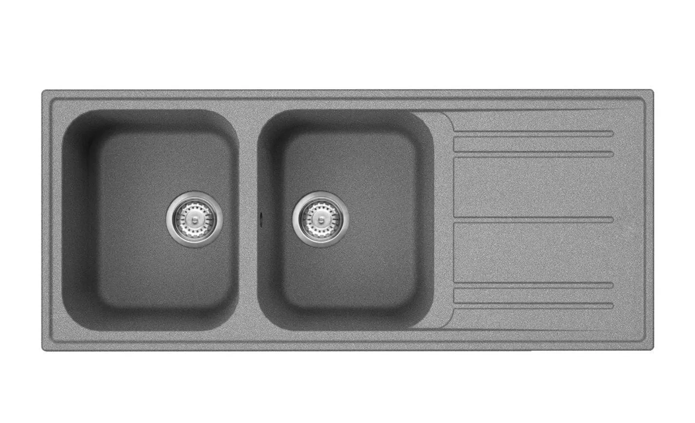 Smeg Concrete Grey Granite Double Sink 1160 x 500 x 210mm