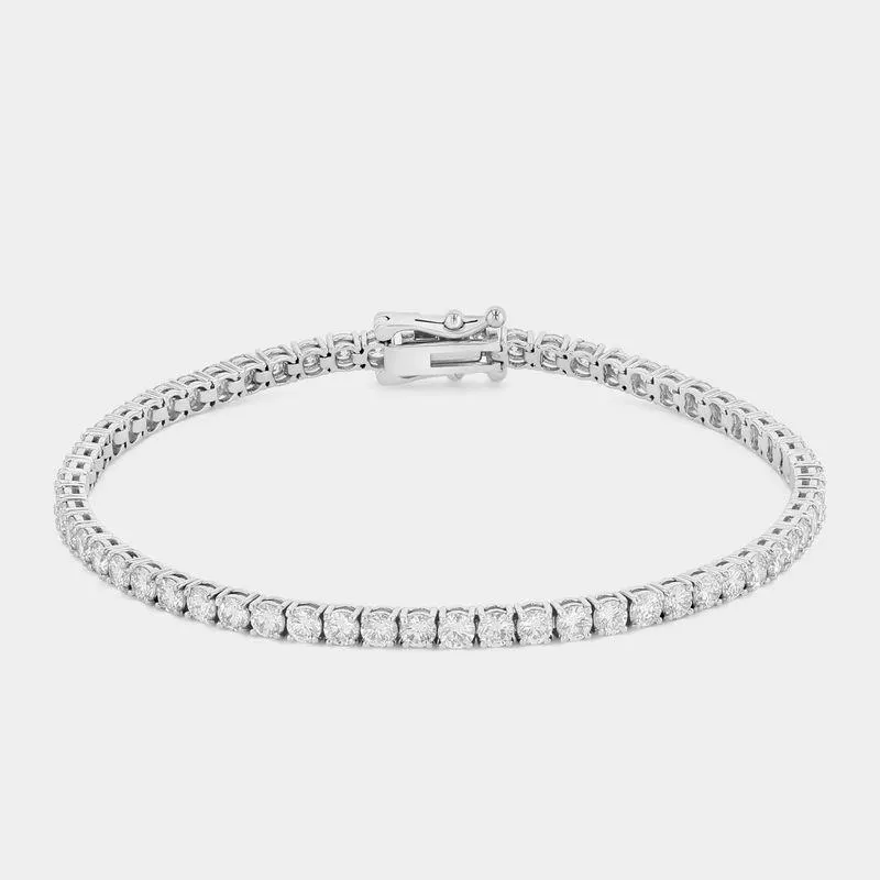 White Gold 5ct Lab Grown Diamond Tennis Bracelet
