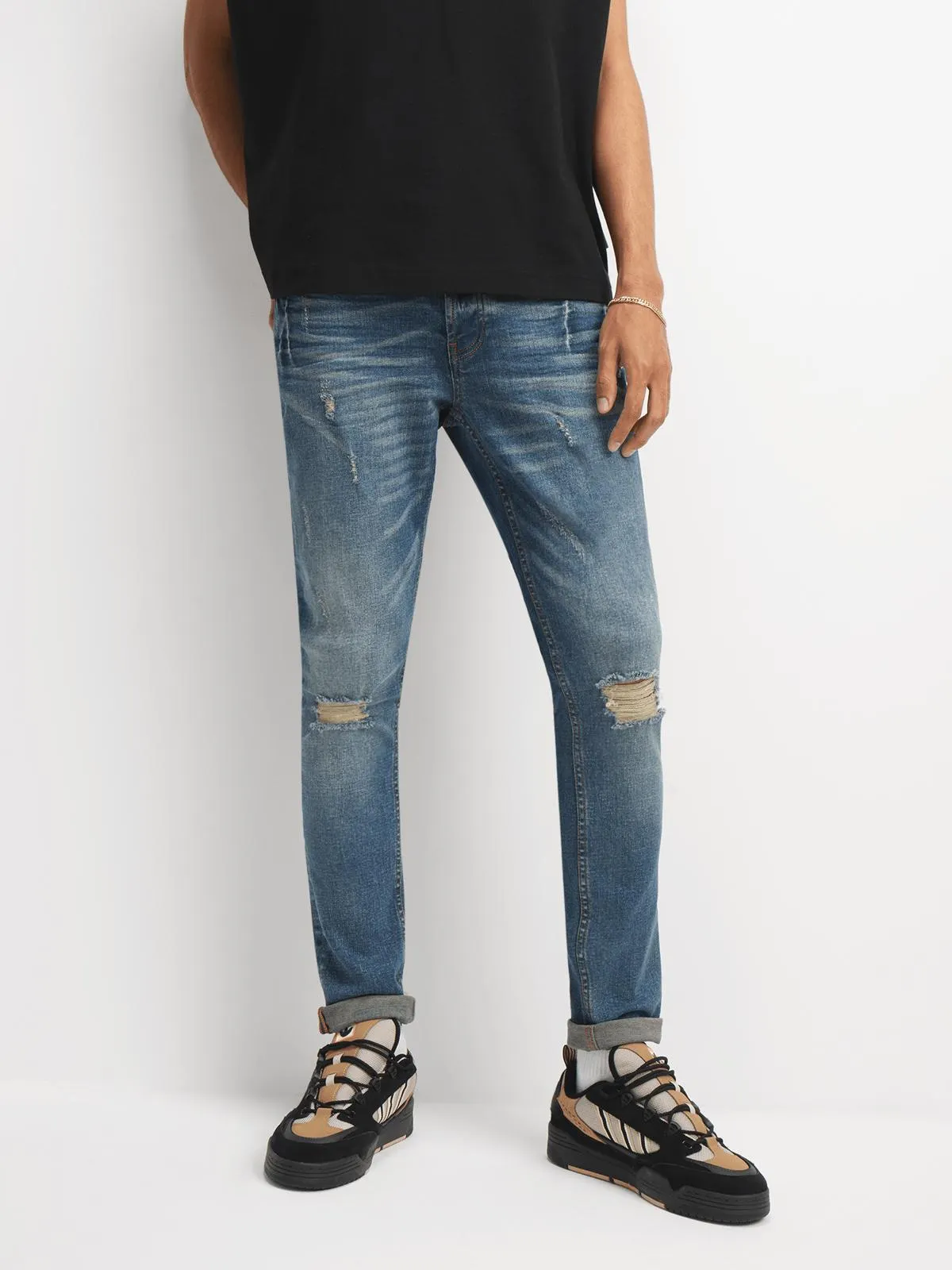 Redbat Men's Medium Blue Super Skinny Jeans