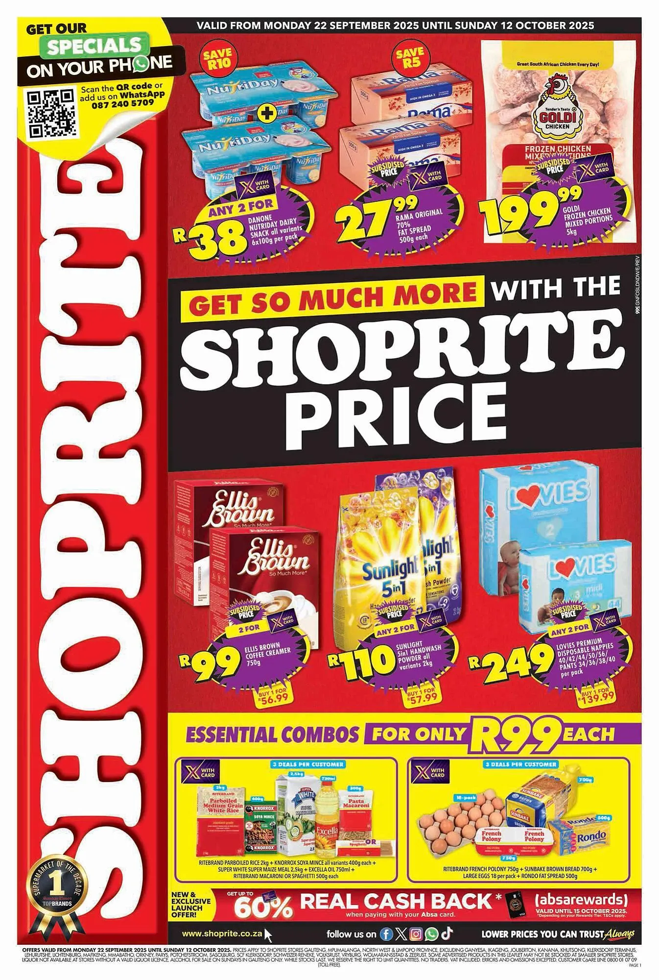 Shoprite catalogue from 22 September to 12 October 2025 - Catalogue Page 1