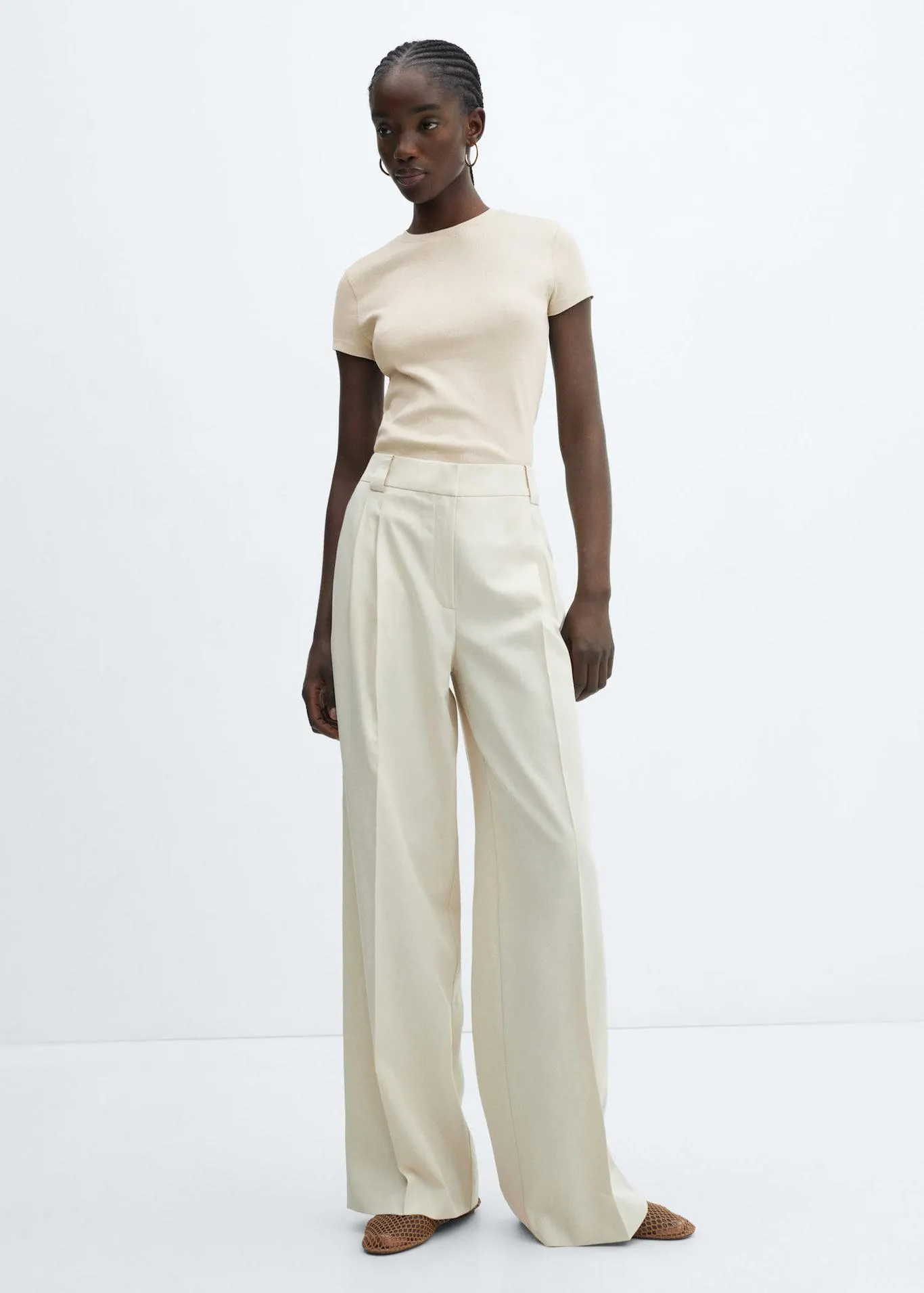 Washed ribbed T-shirt