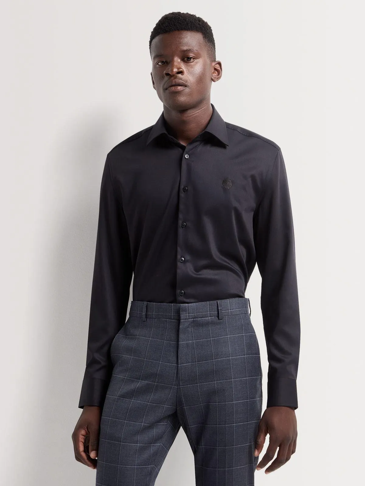 Fabiani Men's Black Smart Bamboo Shirt