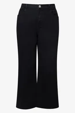 High waist wide leg denim jeans black