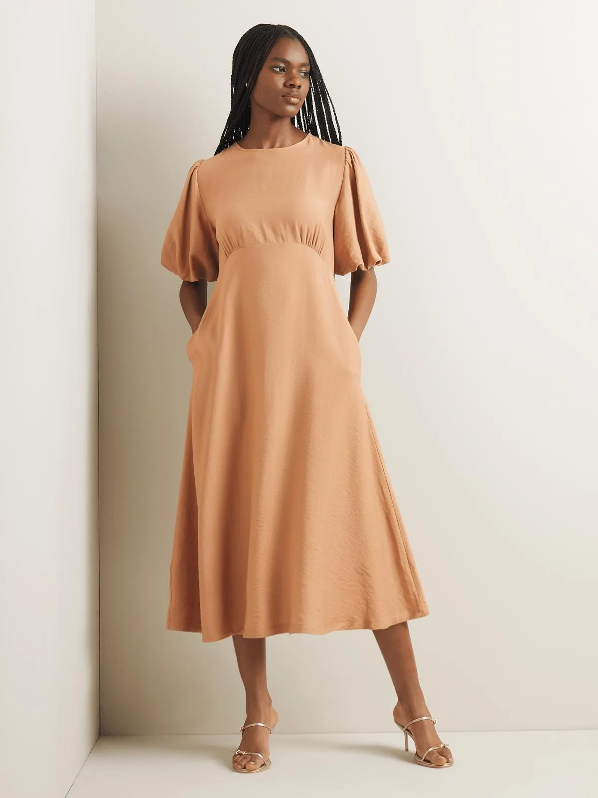 Women's Iconography Puff Sleeve Fit & Flare Dress
