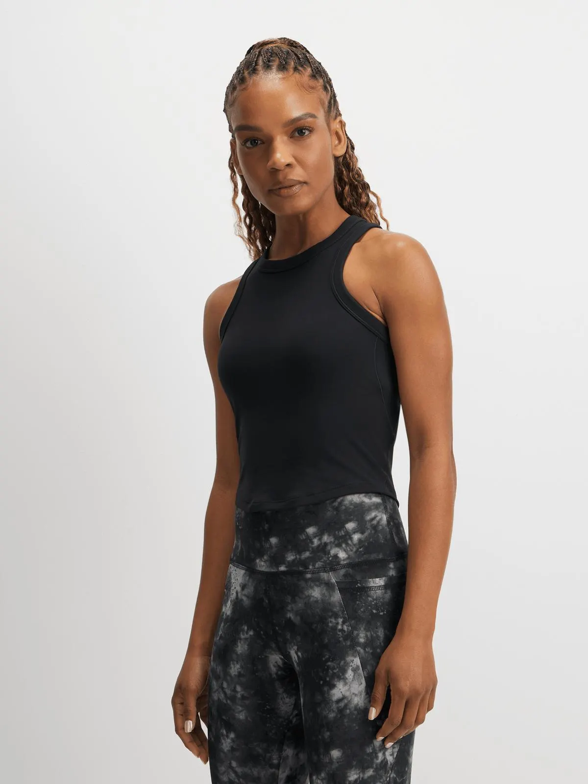 Nike Womens Dri-Fit Fitted Black Cropped Tank Top