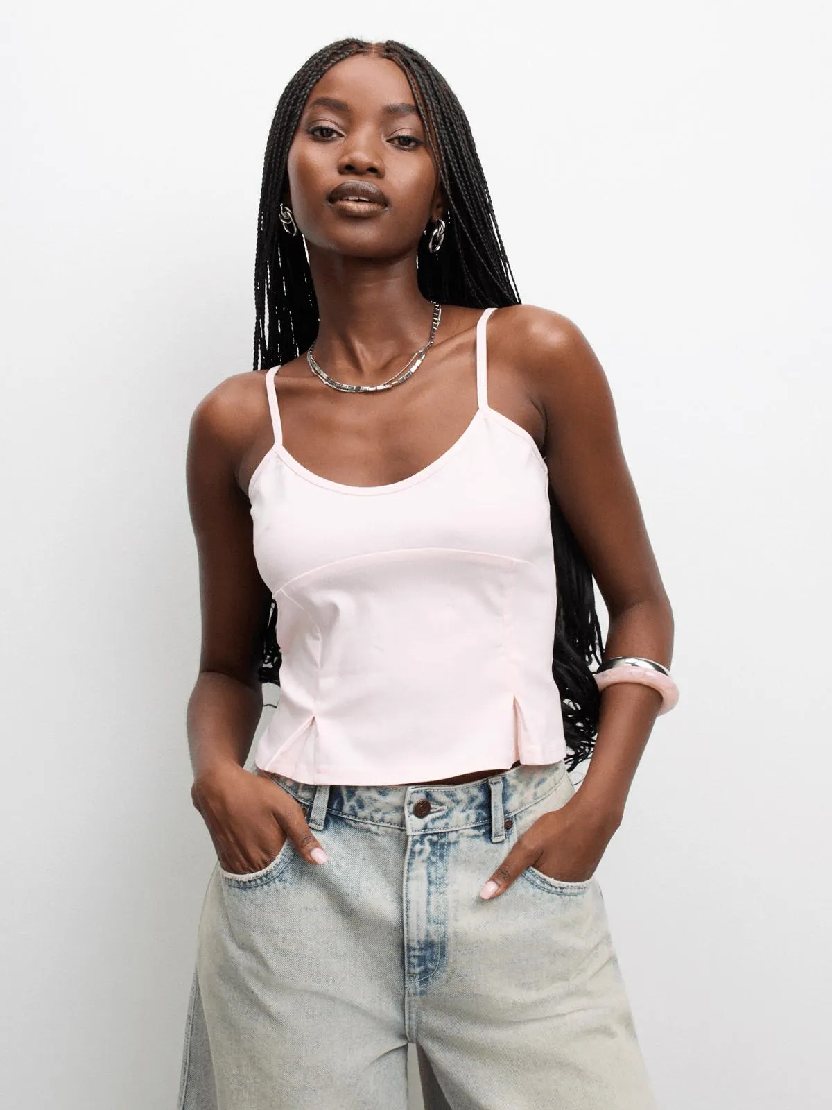 The FIX Women's Pink Bengaline Cami Top