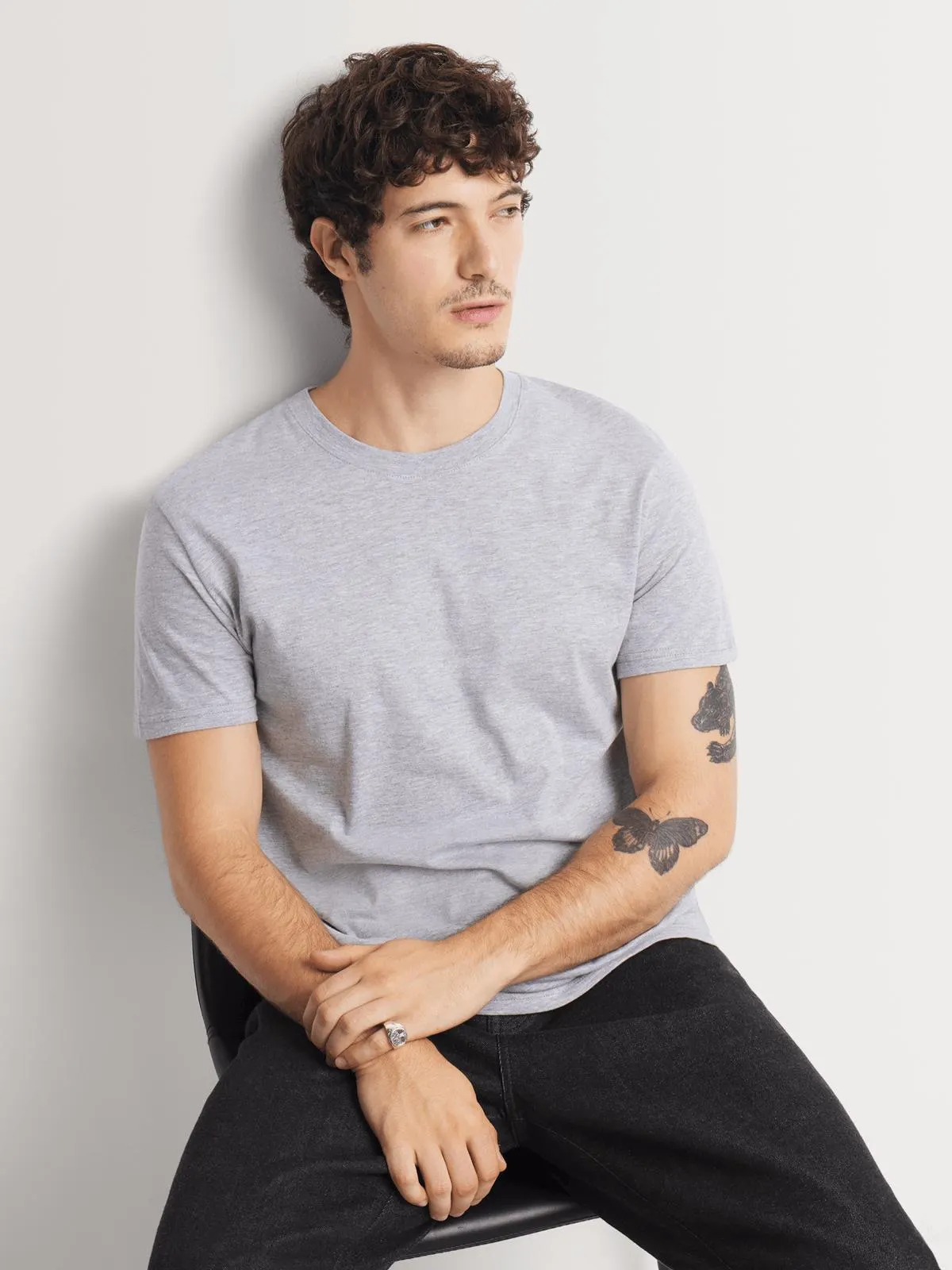 Markham Men's Crew Neck Grey Melange T-Shirt