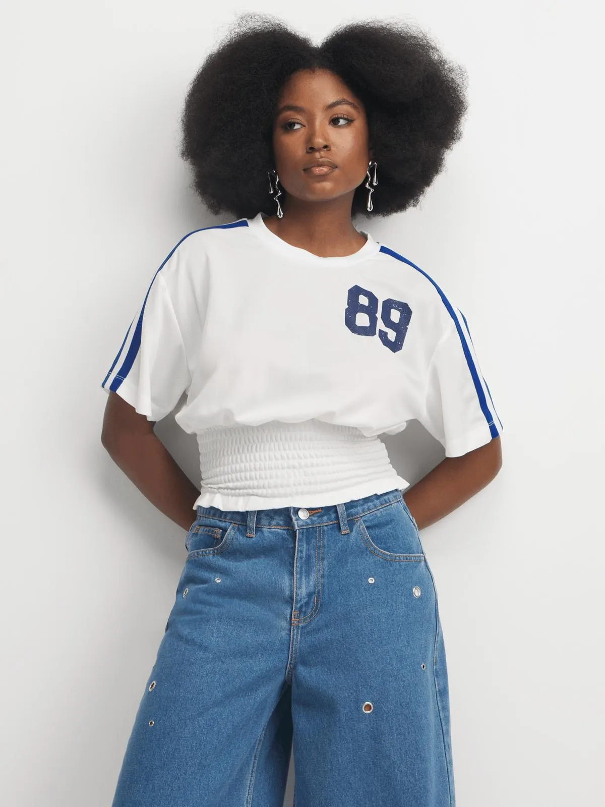 The FIX Women's White Smocked Top