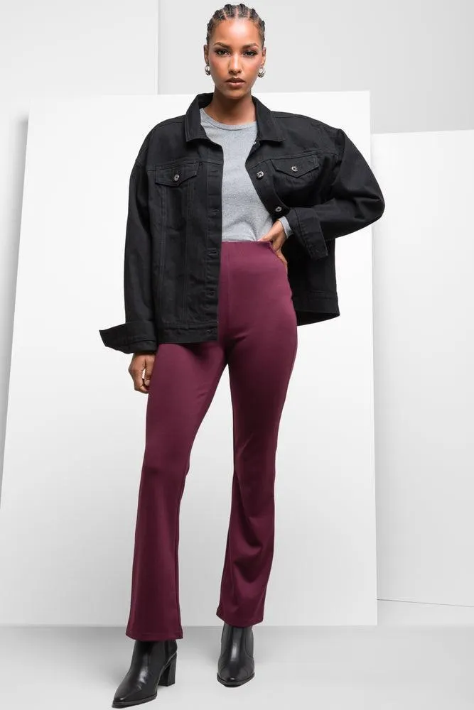 Flare Pants Red BURGUNDY - XS