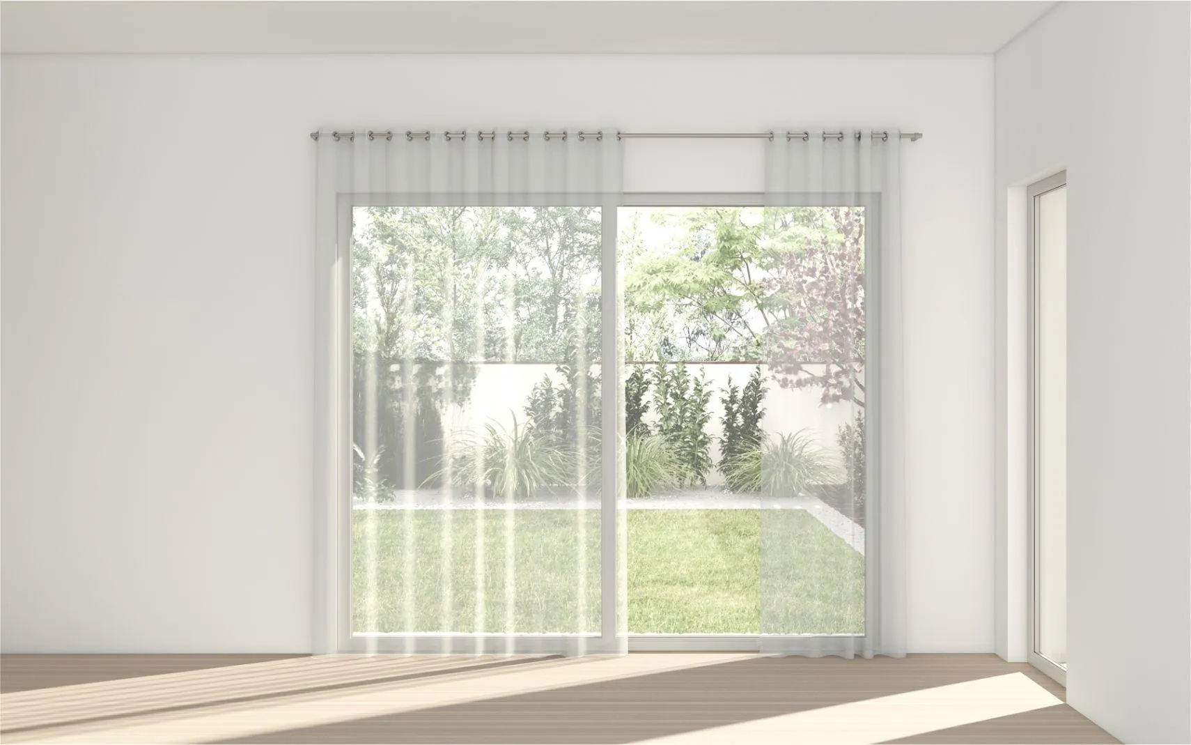 STUART GRAHAM READY MADE POLYESTER EYELET CURTAINS-AERIAL ICE 285cm wide x 252cm drop