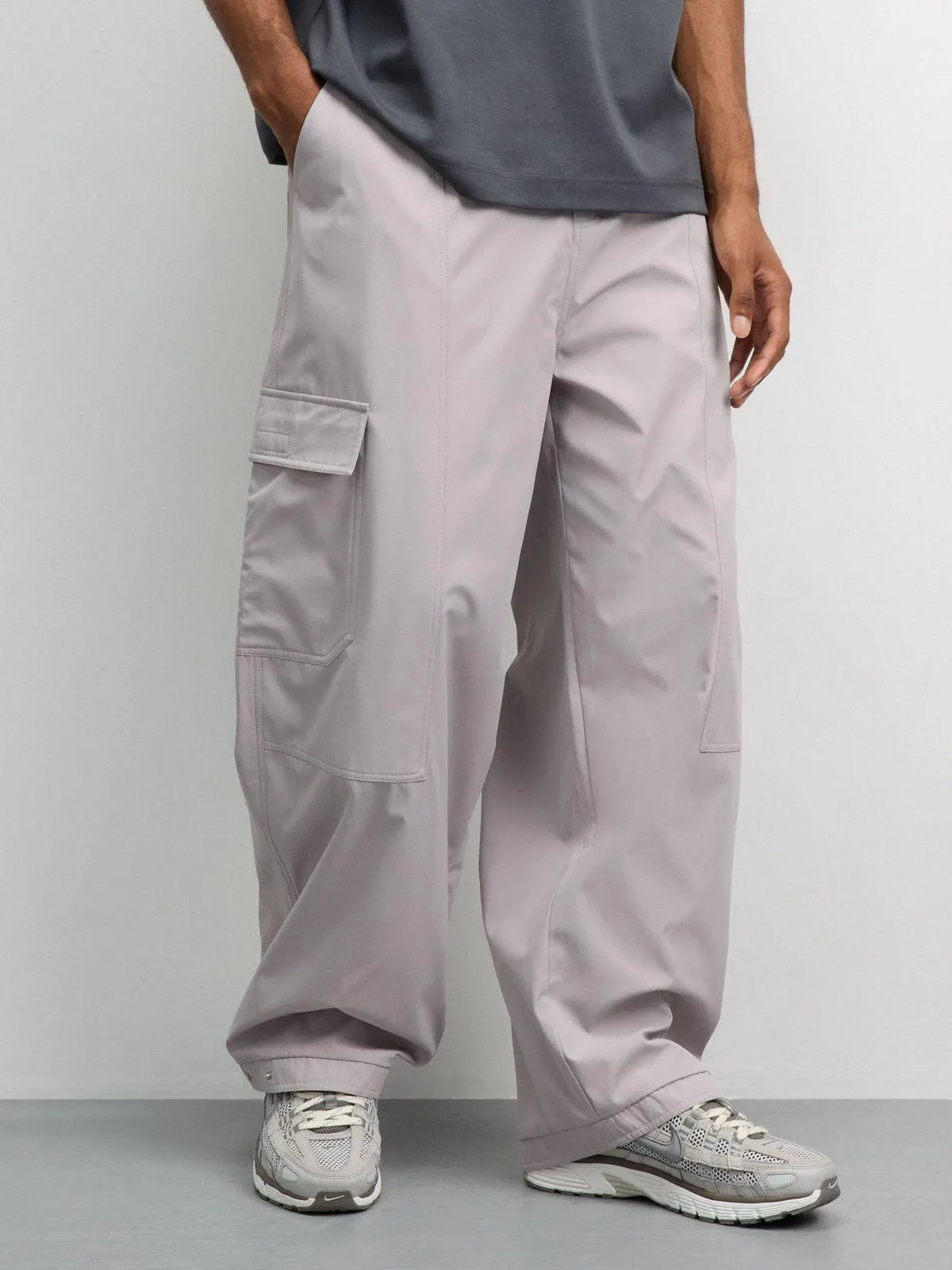 Redbat Men's Wide Leg Nylon Grey Pants