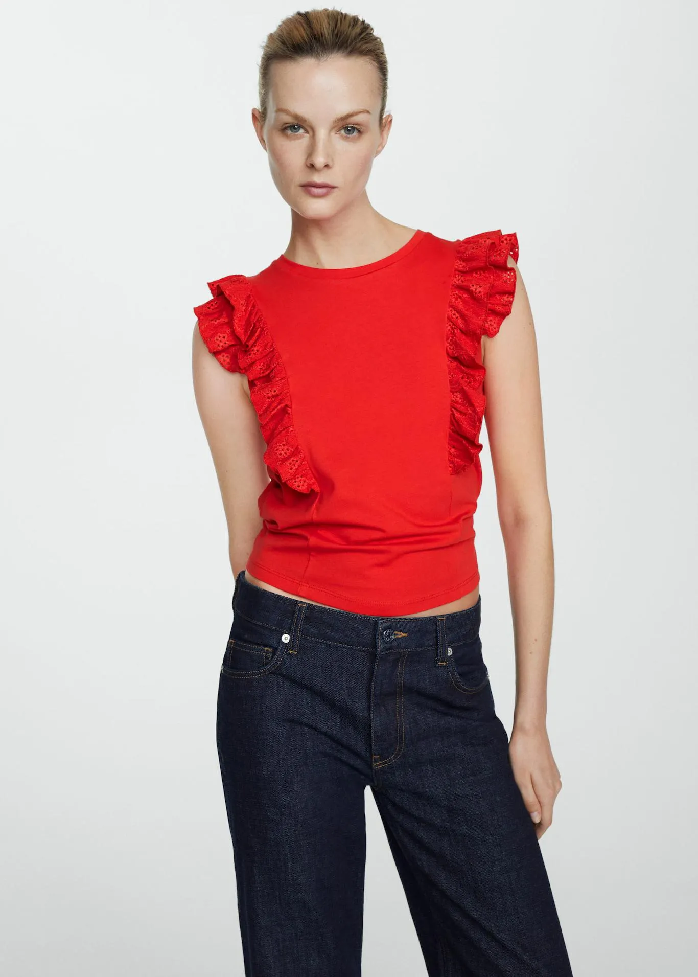 Frills cotton t-shirt
