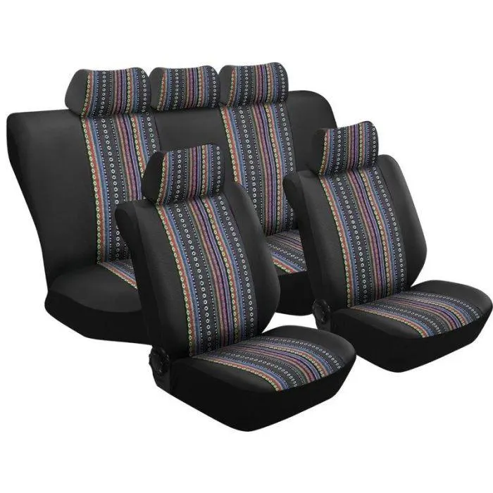 Stingray 11 Piece Aztec Seat Cover Set Front & Rear Stripe