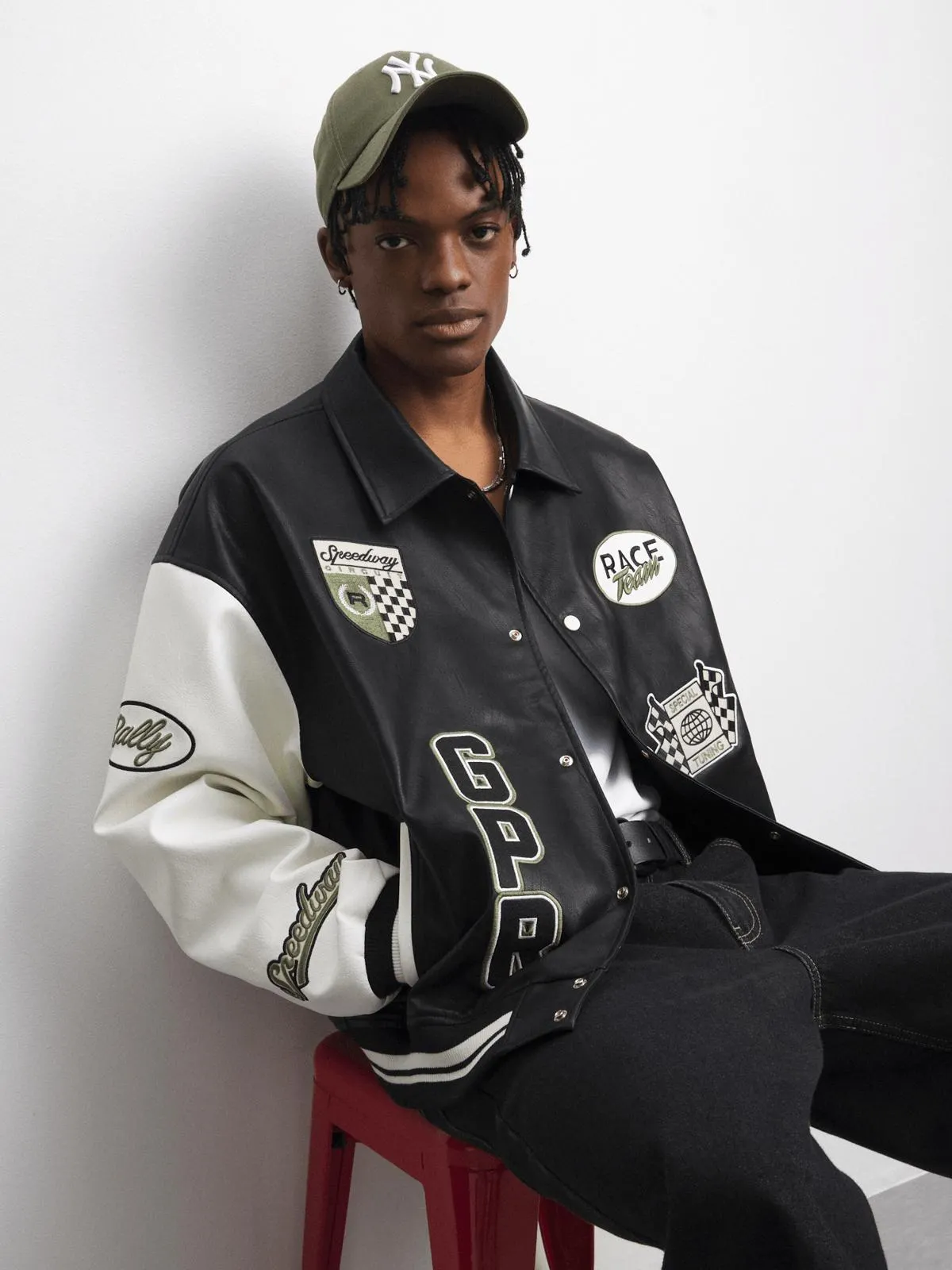 The FIX Men's Black Badge Varisty Jacket