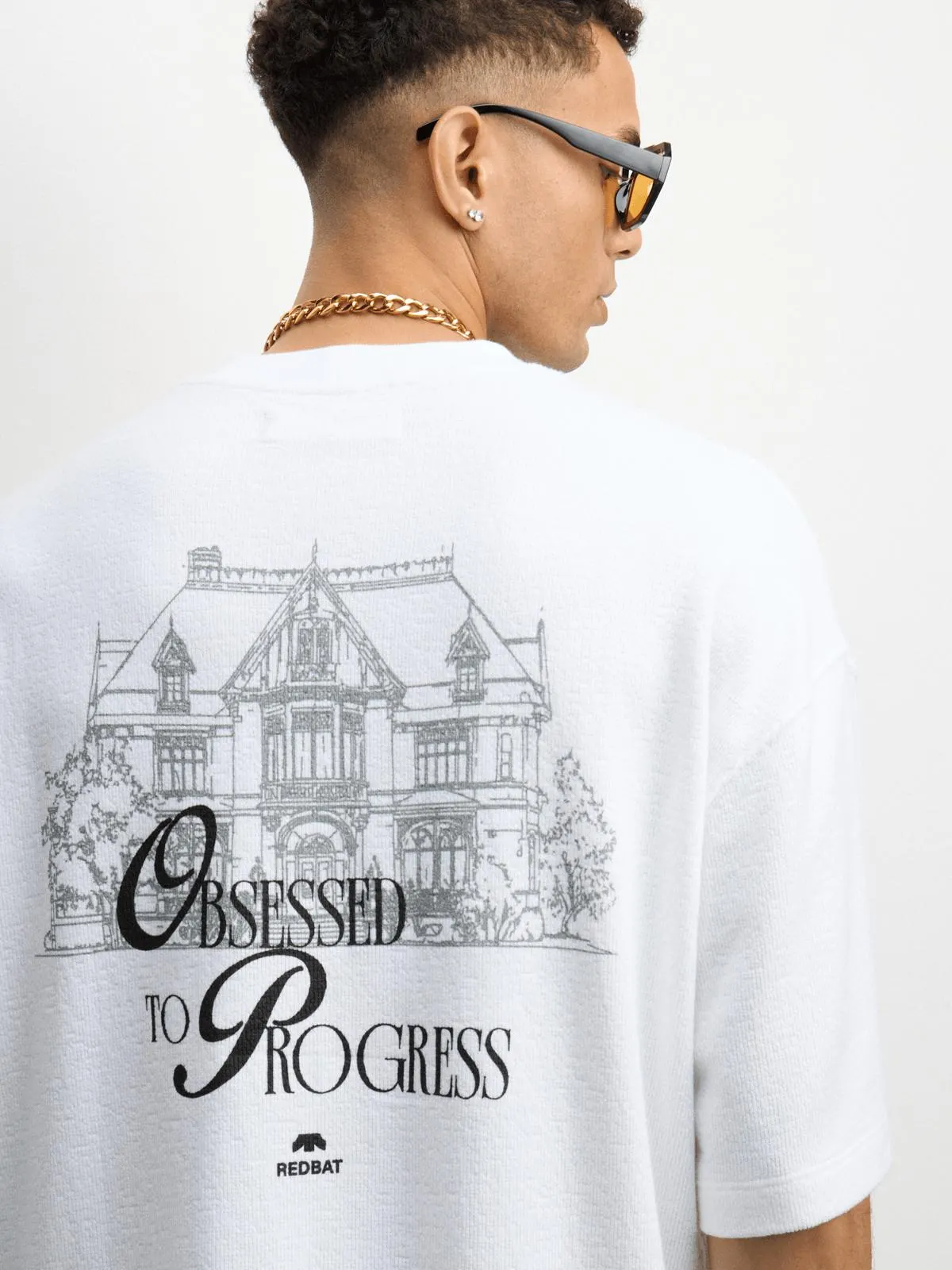 Redbat Men's Photographic Graphic White T-Shirt