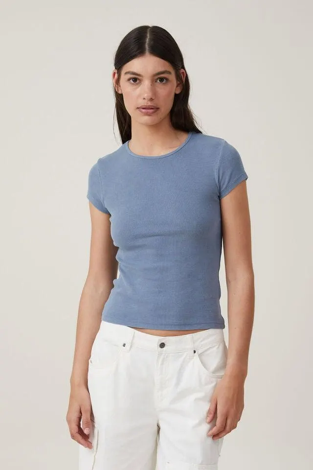 The One Organic Rib Crew Short Sleeve Tee