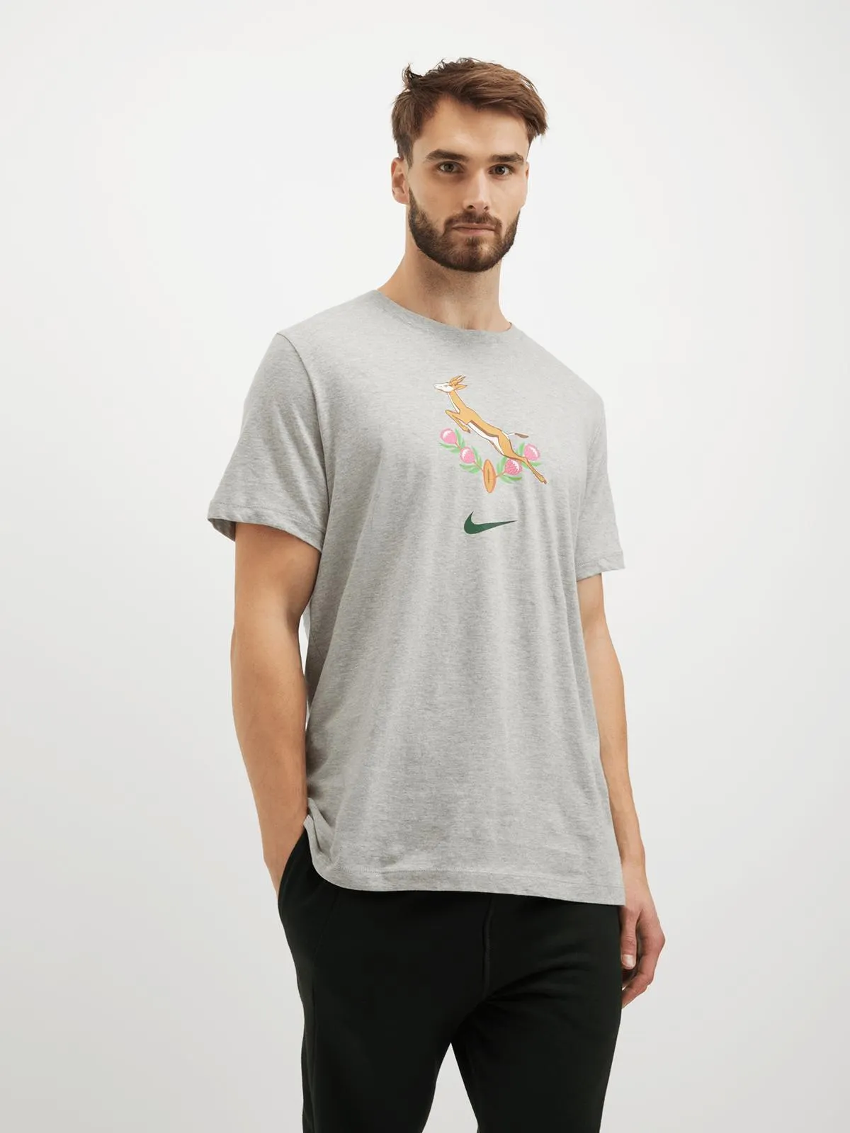 Nike Mens Springboks Heritage Grey/Green Tee