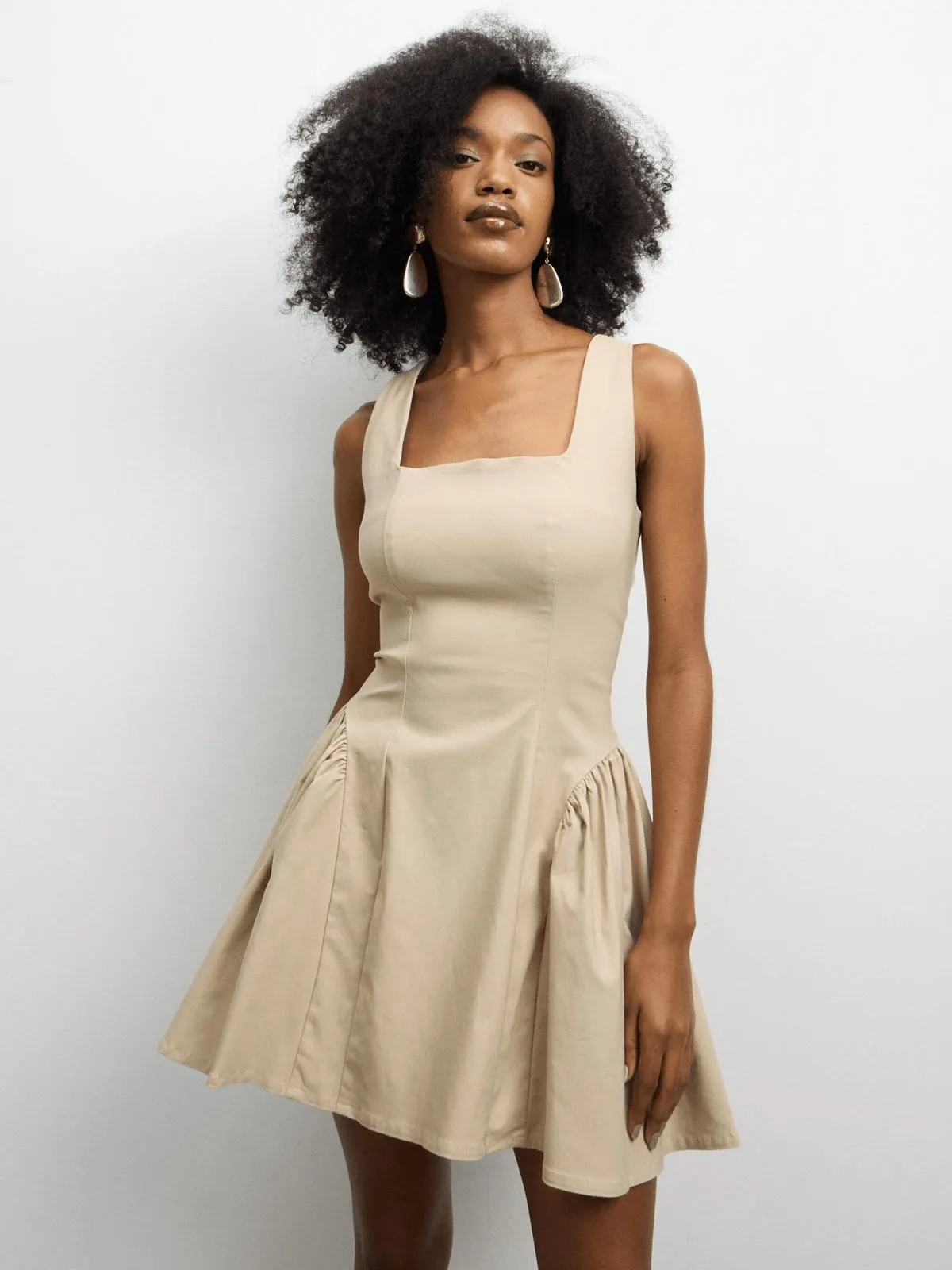 The FIX Women's Stone Bengaline Bustle Mini Dress