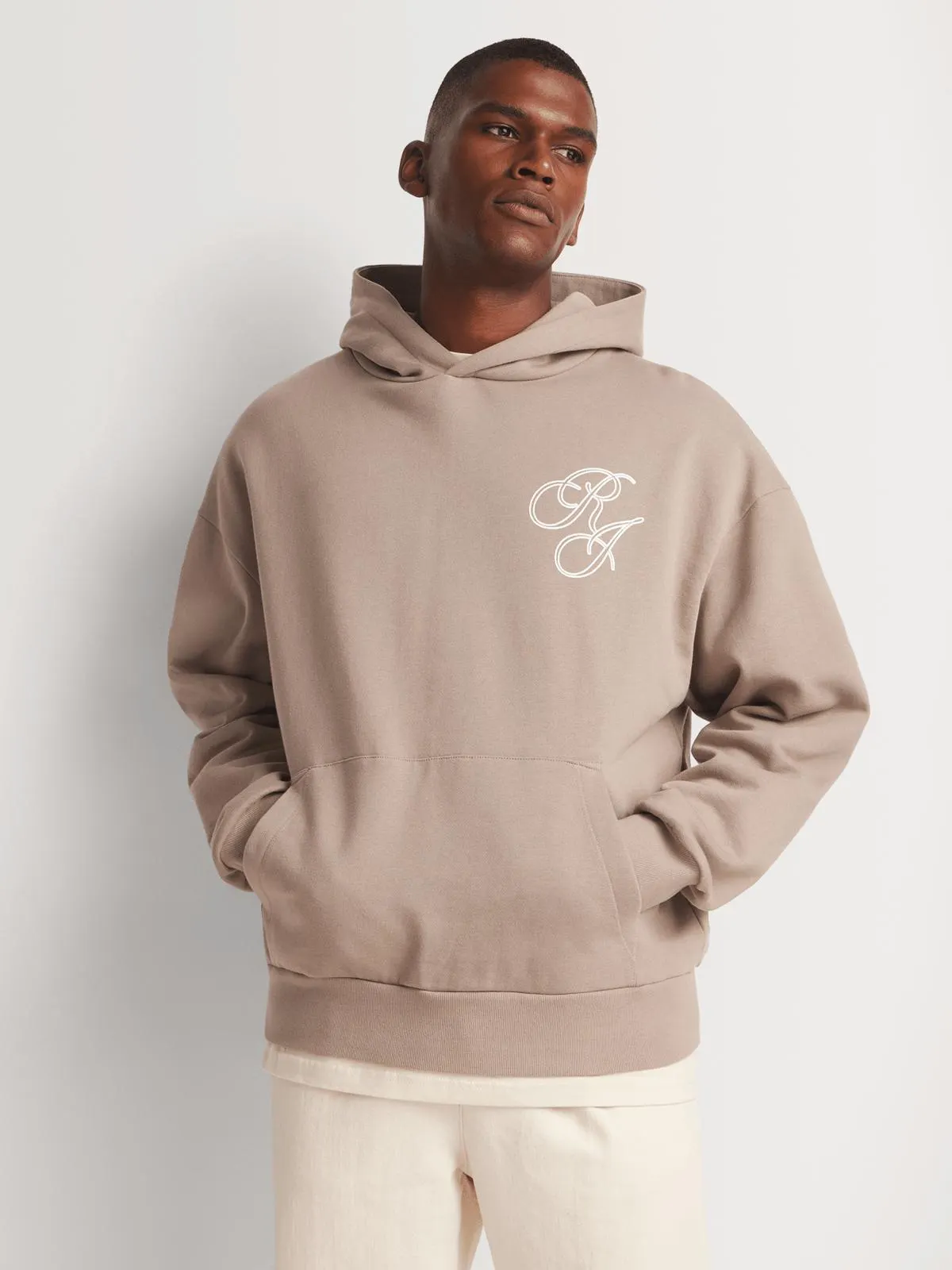 Men's Relay Jeans Oversized Script Stone Hoodie