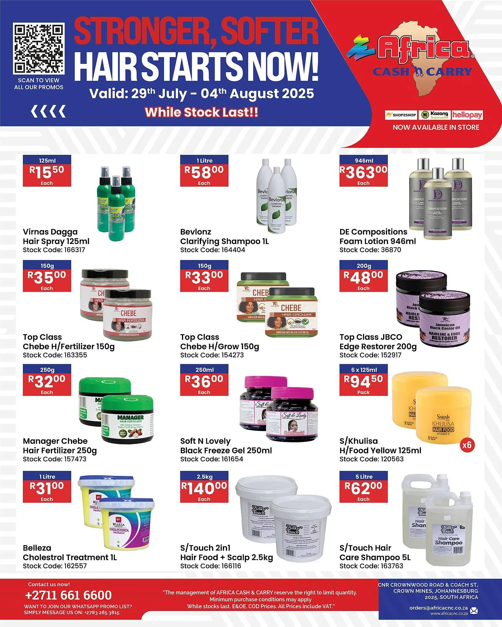 Africa Cash and Carry catalogue from 29 July to 4 August 2025 - Catalogue Page 1