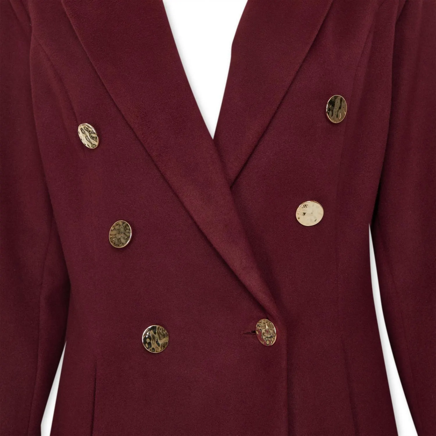 Burgundy Double Breasted Coat