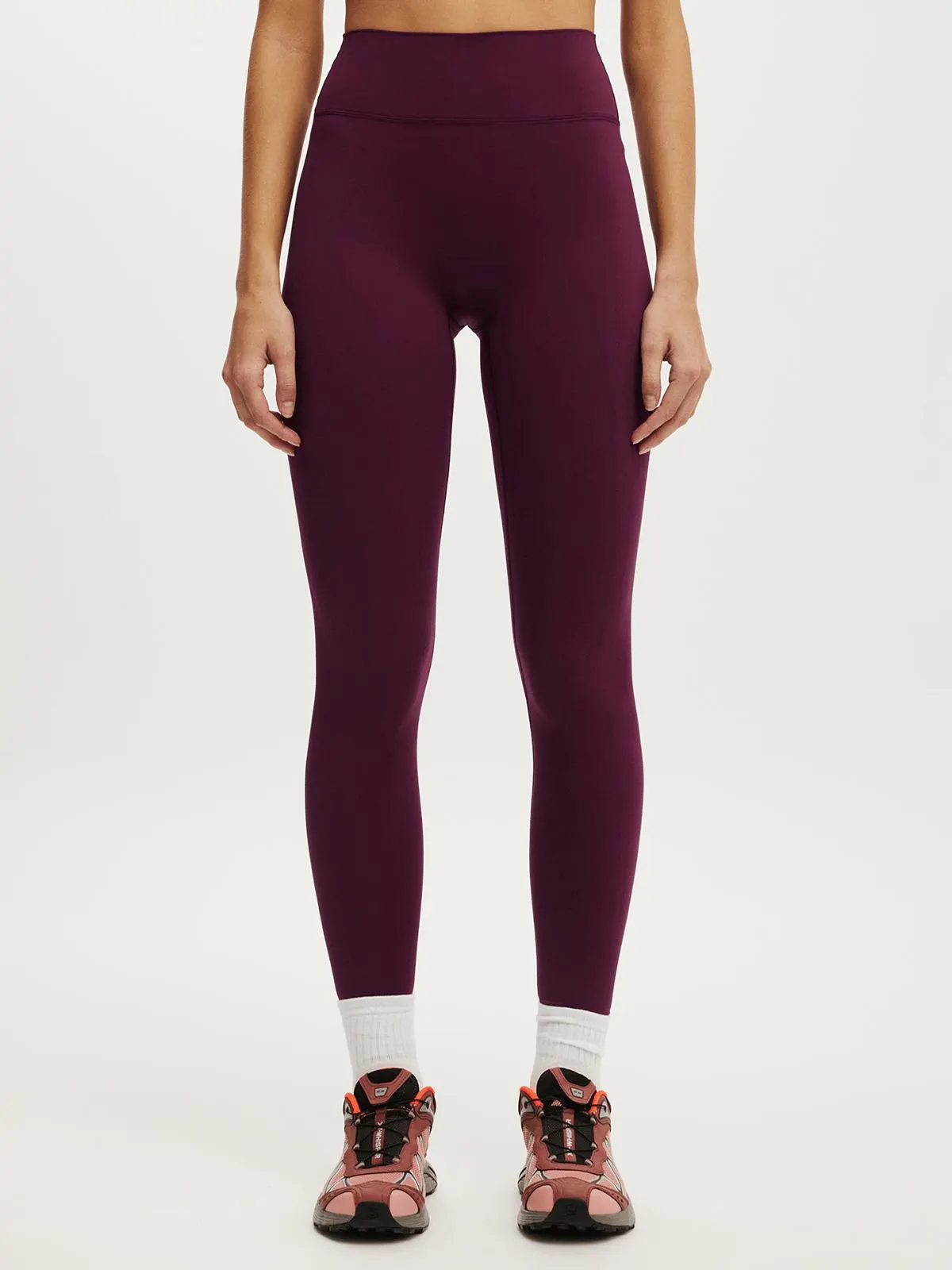 Cotton On Women's Burgundy Active Ultra Luxe Invisible Scrunch Tights