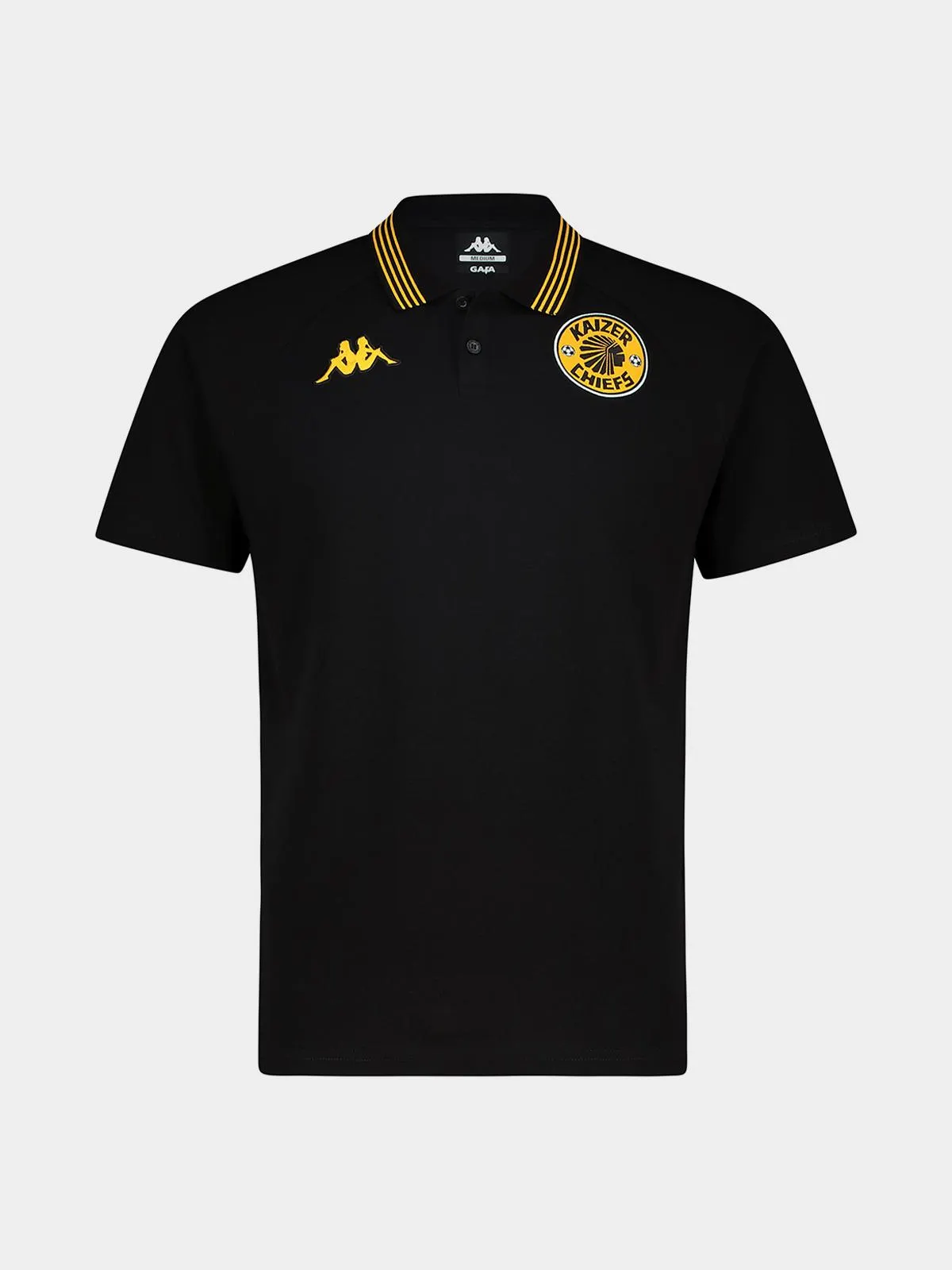 Kappa Mens Kaizer Chiefs Avrelod Black/Yellow Golfer