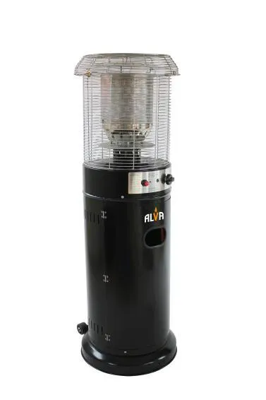 Alva Short Stand Gas Patio Heater Black 11KW