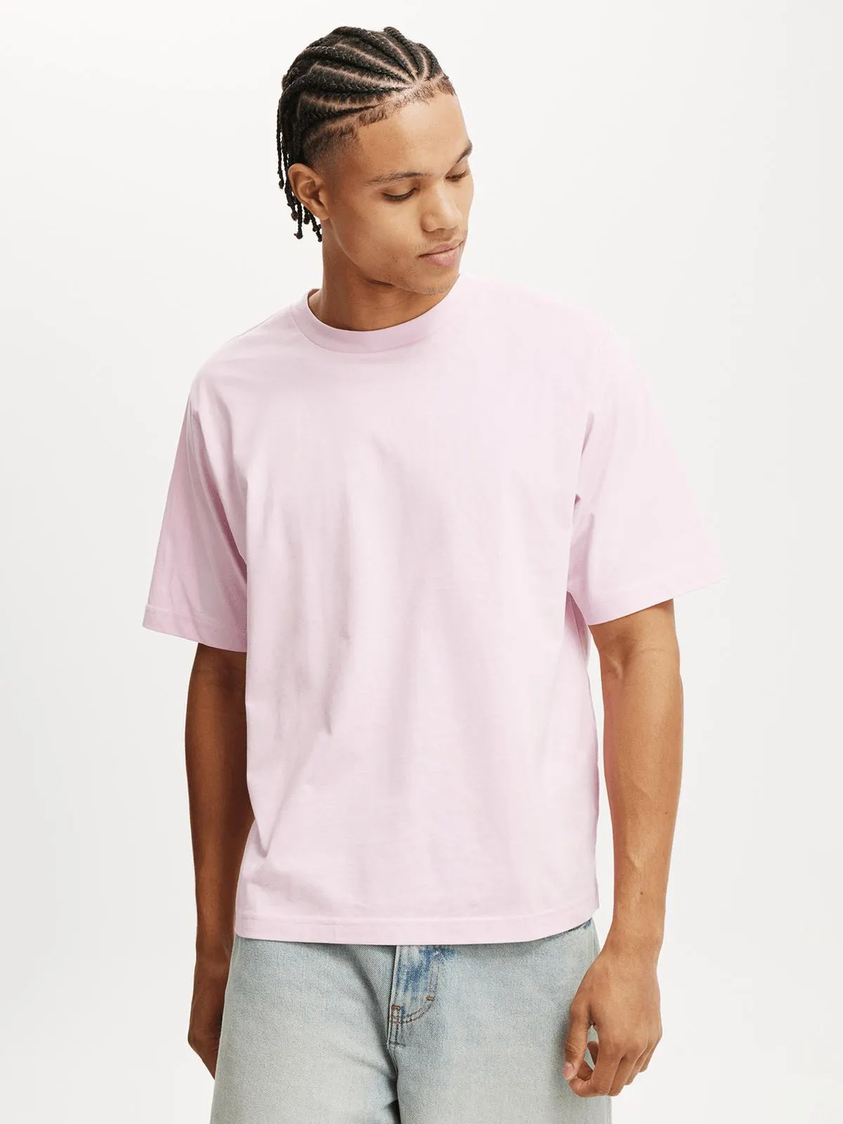 Men's Cotton On Pink Cropped Fit T-Shirt