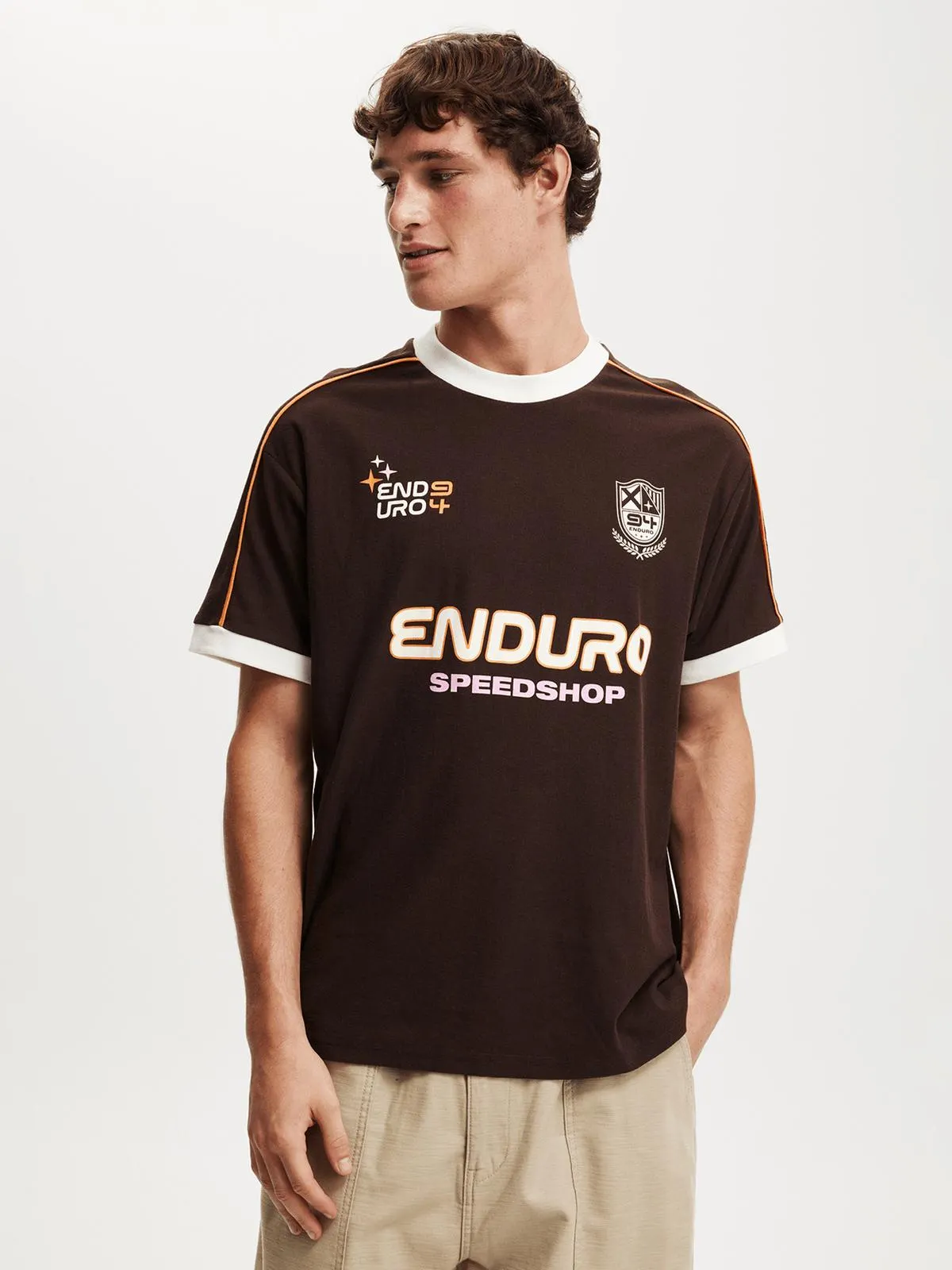 Men's Cotton On Brown Premium Loose Fit Art T-Shirt
