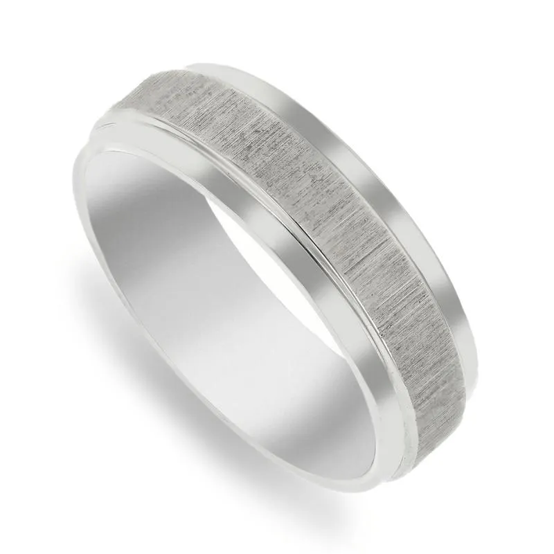 Stainless Steel Textured Men's Ring