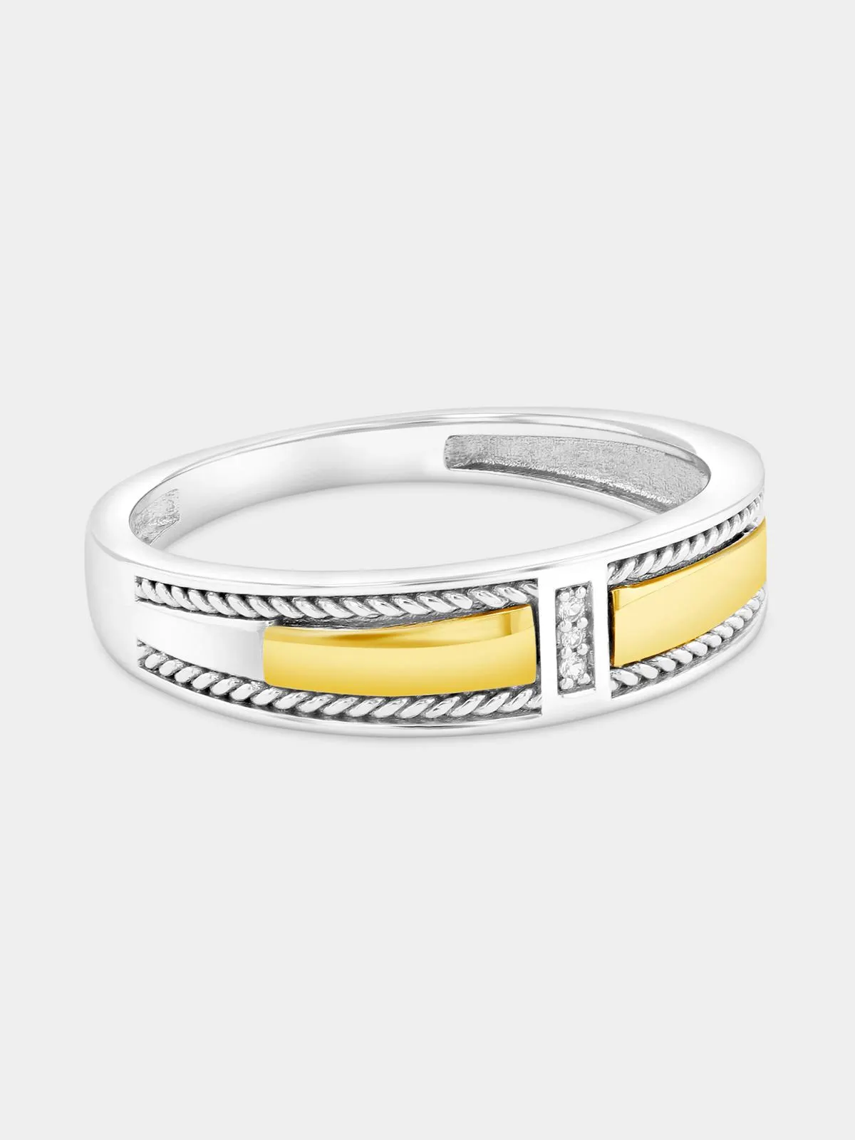 Yellow Gold & Sterling Silver Diamond Ring