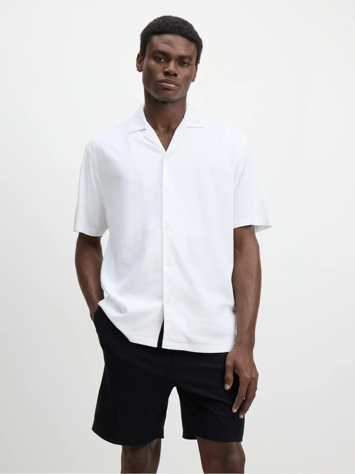 Jet Men's Black Textured Knitted Shorts