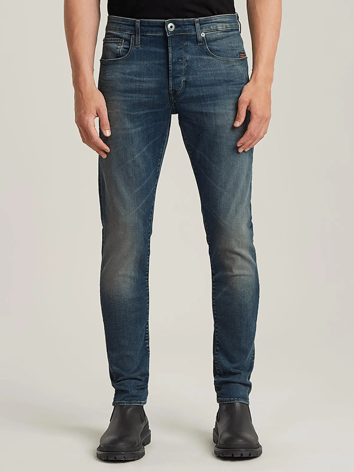 G-Star Men's 3301 Slim Plateau Blue Worker Denim Jeans