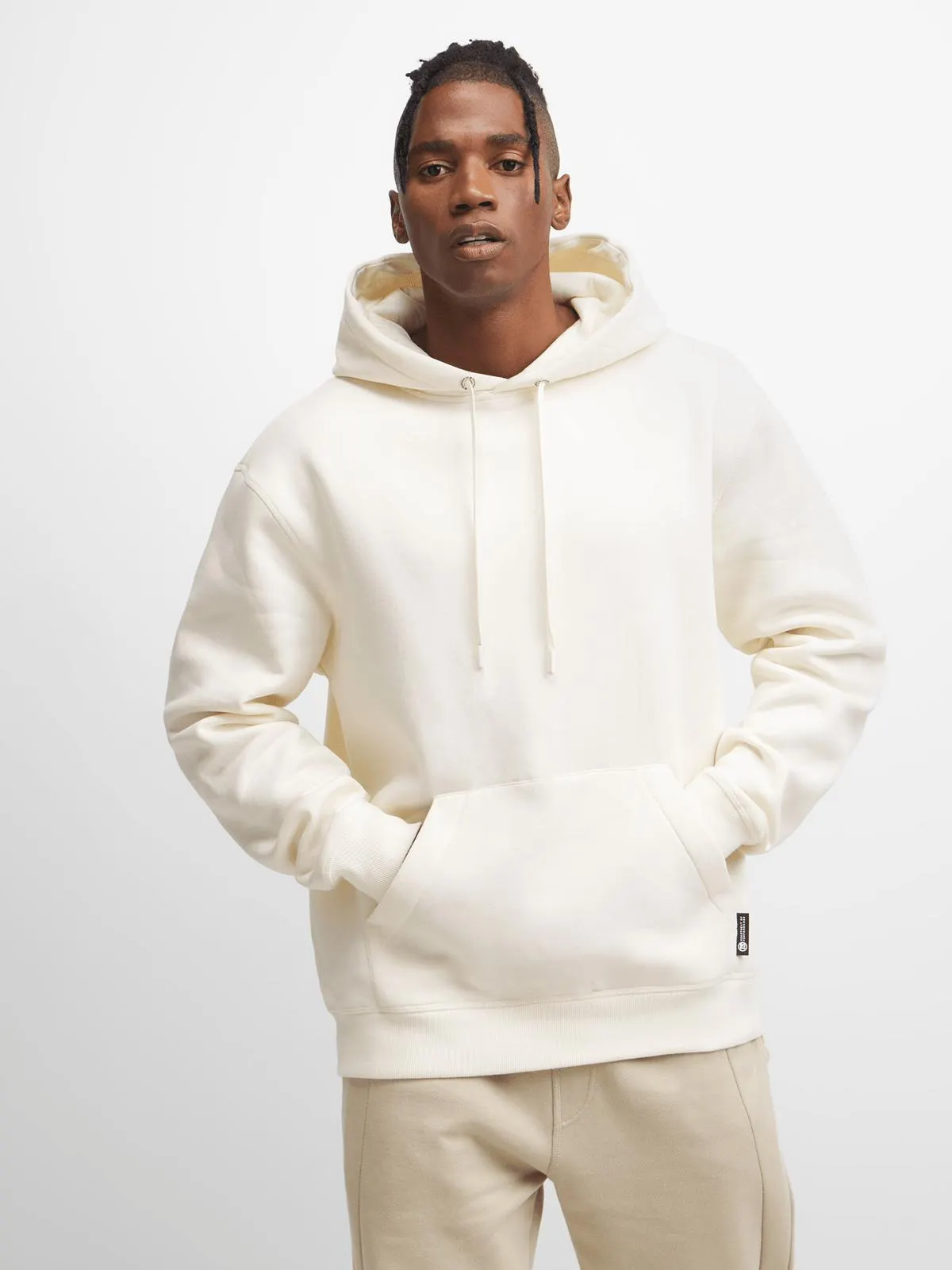 TS Mens Dynamic Fleece Cream Hoodie