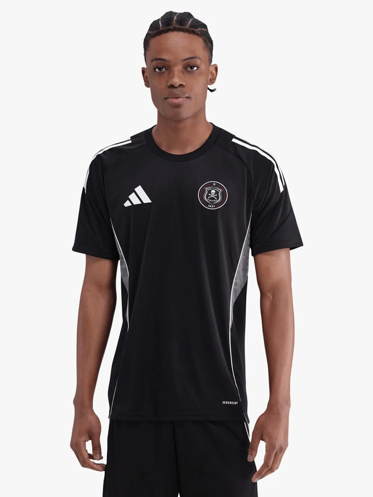 adidas Mens Orlando Pirates Training Tiro25 Black/Grey Jersey