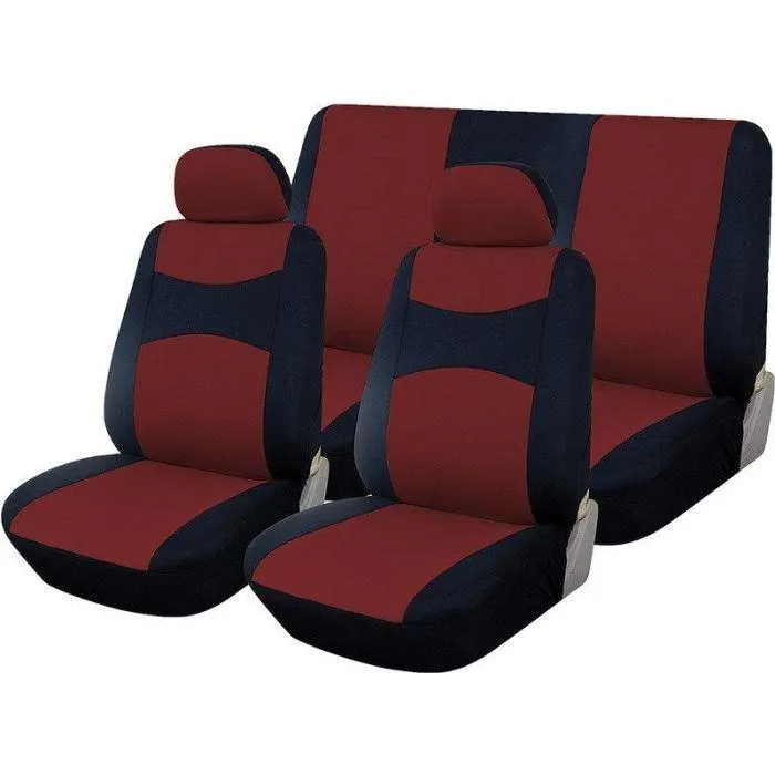 Autogear 6 Piece Promo Seat Cover Set Black / Burgundy