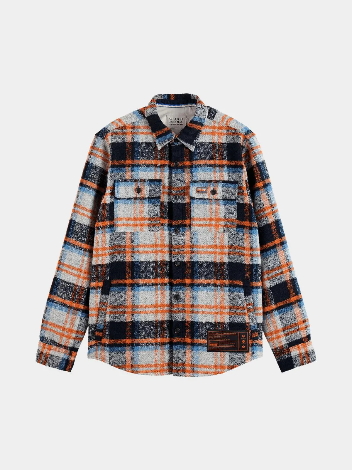 Men's Scotch & Soda Orange Relaxed Fit Yarn-Dyed Fleece Jacket